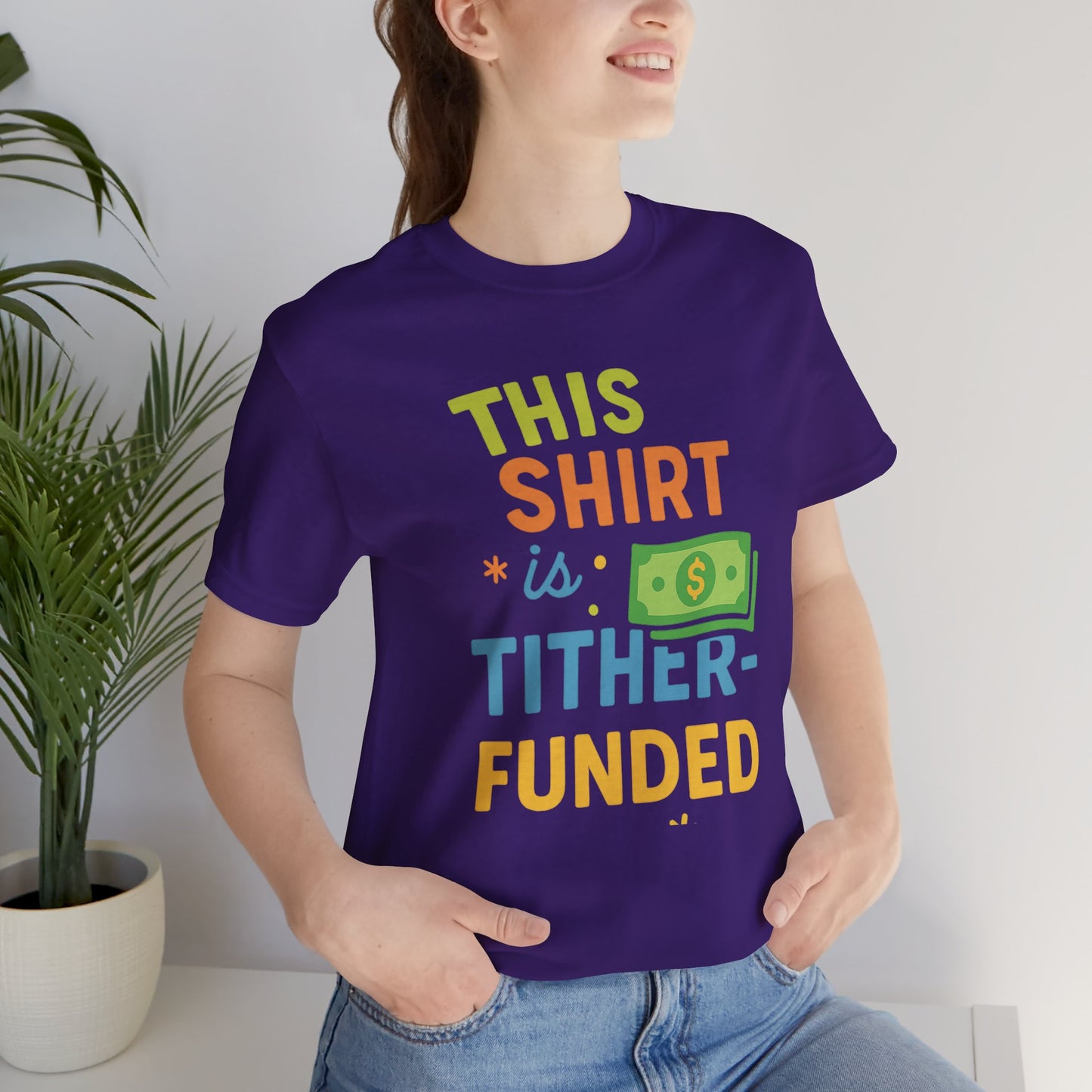 T-Shirt with Fun Funding Design, Humor Tee for Casual Wear, Unique Gift for Gamers, Great for Birthdays and Events, Playful and Stylish