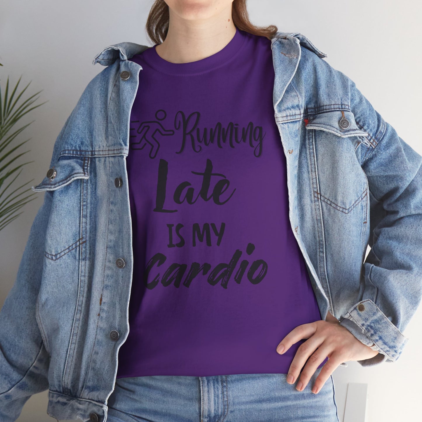 Running Late Is My Cardio Unisex Heavy Cotton Tee -Men