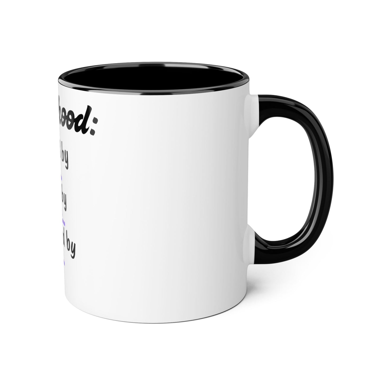 Inspirational Motherhood Mug - Powered by Love, Fueled by Coffee, Sustained by Win - 11oz Accent Mug