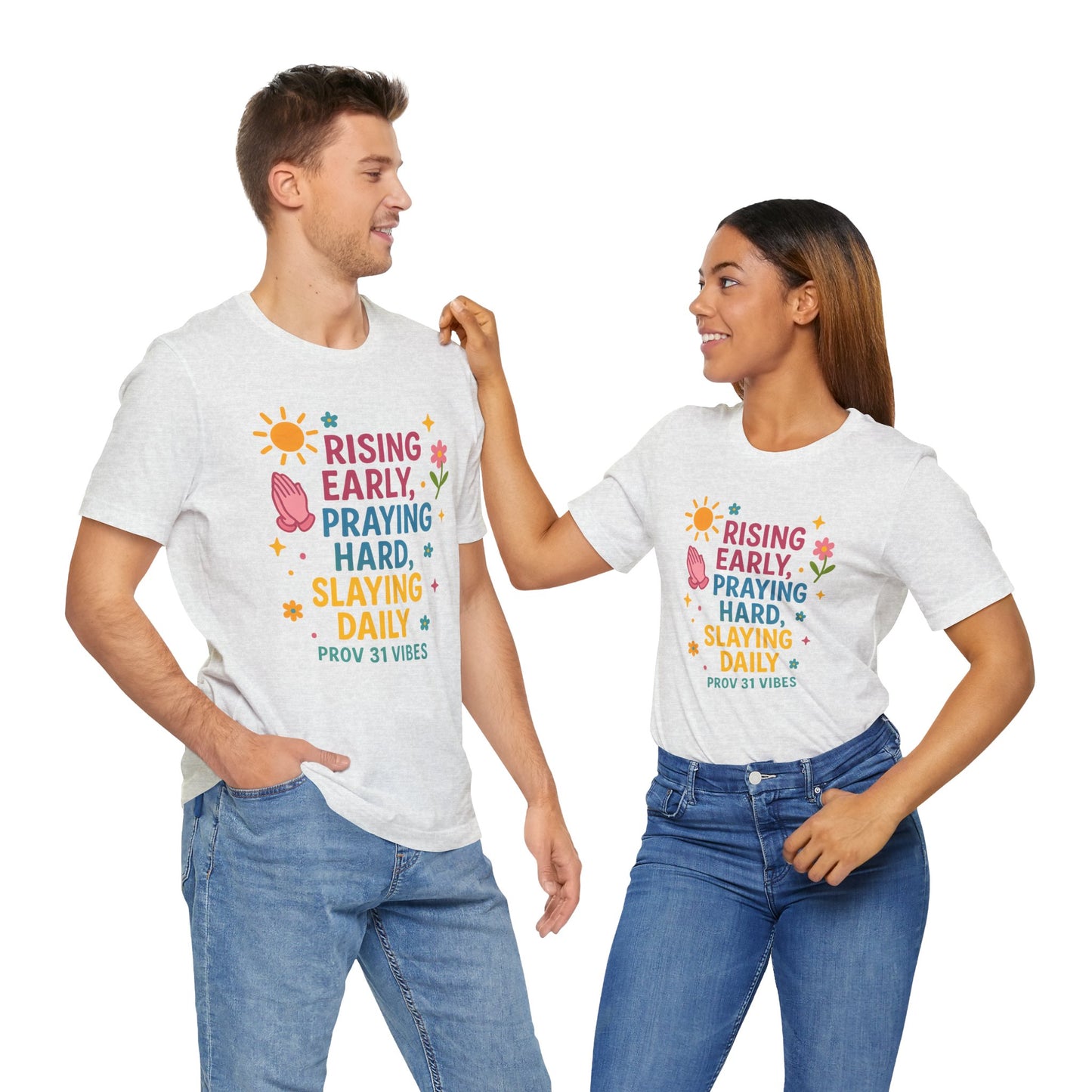 Rising Early Prayer Tee, Inspirational T-Shirt, Faith-Based Apparel, Gift for Her, Daily Motivation Shirt