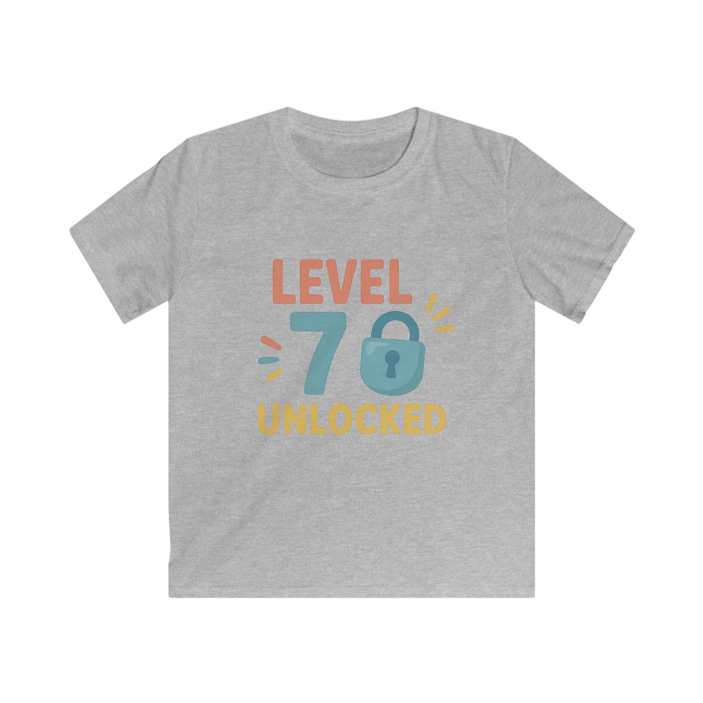 Kids Gaming Tee, Fun Level 70 Unlocked Shirt for Kids, Perfect for Birthdays, Gaming Parties, or Celebrations