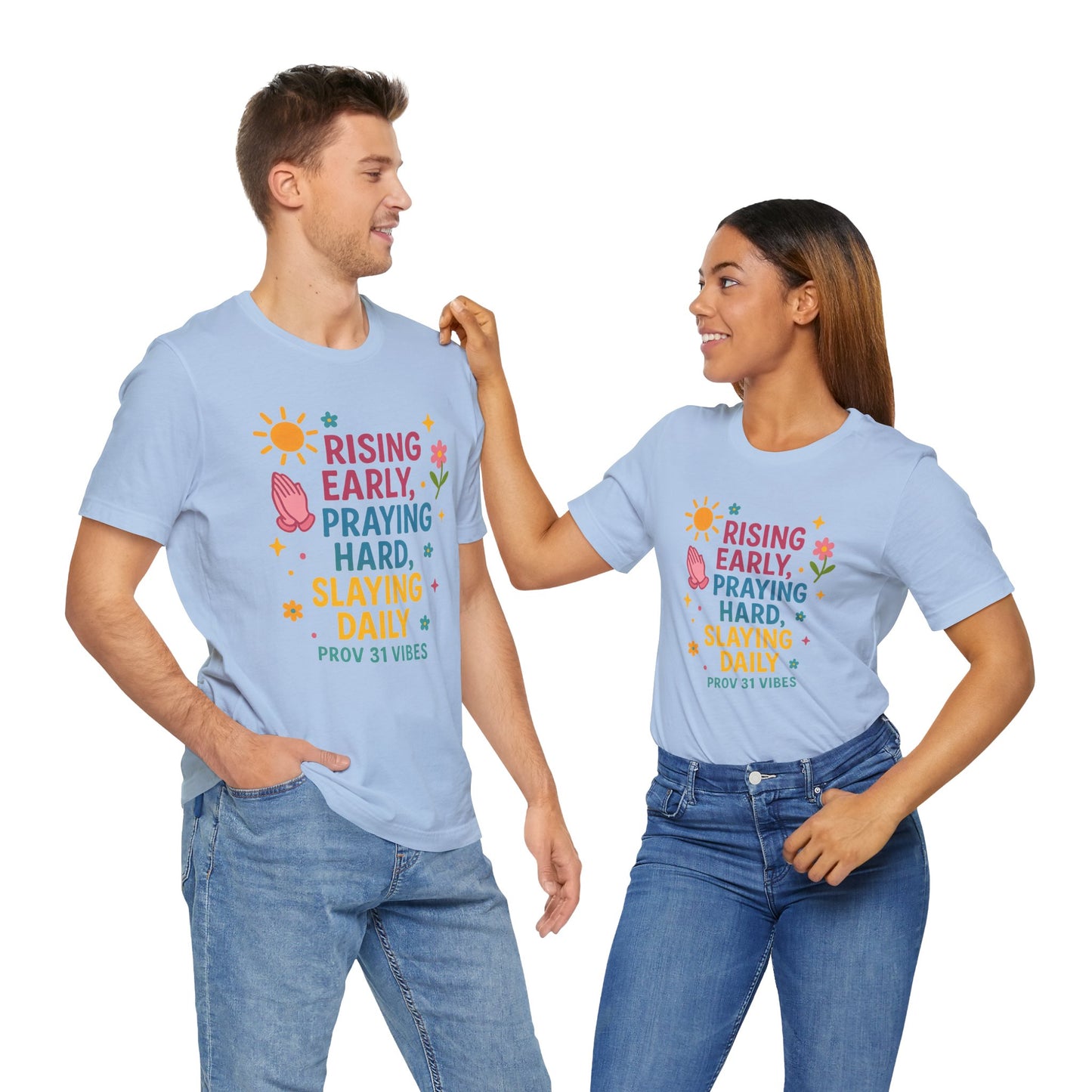 Rising Early Prayer Tee, Inspirational T-Shirt, Faith-Based Apparel, Gift for Her, Daily Motivation Shirt