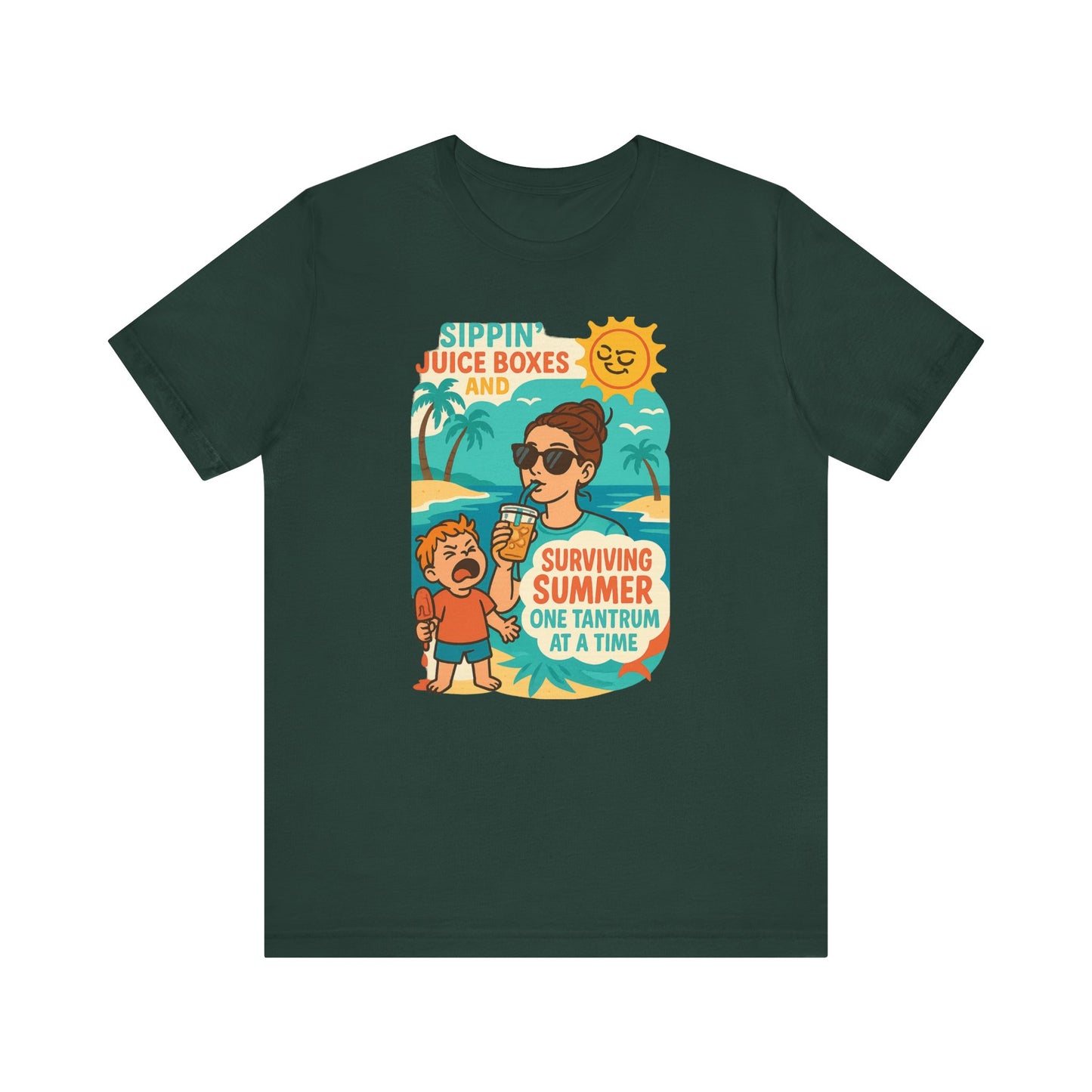 Summer Survival Tee: Fun Family Vibe, Perfect for Mommies, Beach Days, and Playdates, Gifts for Moms, Summer Apparel