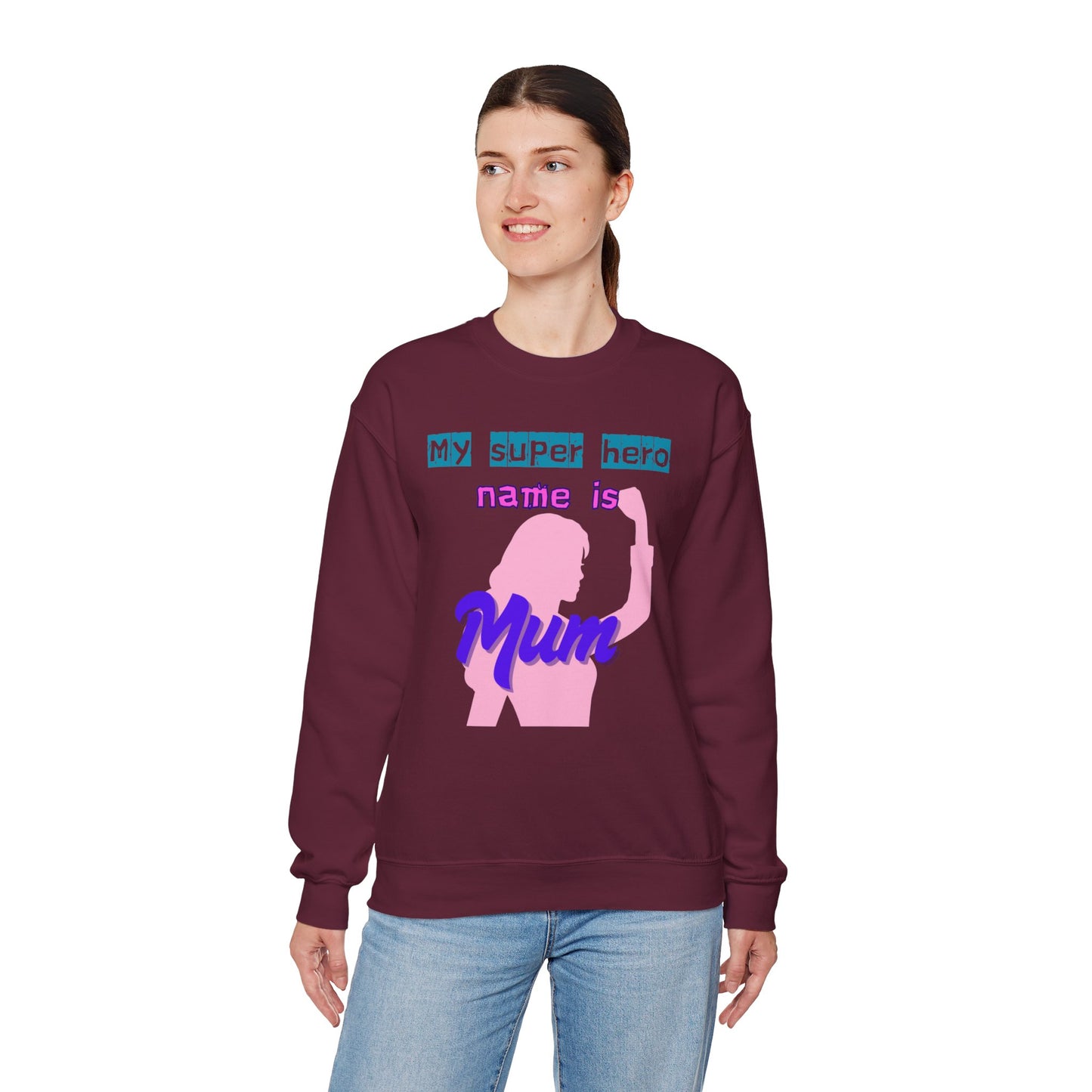My Superhero Mum Sweatshirt, Cozy Unisex Crewneck, Gift for Moms, Mother's Day, Comfortable Everyday Wear