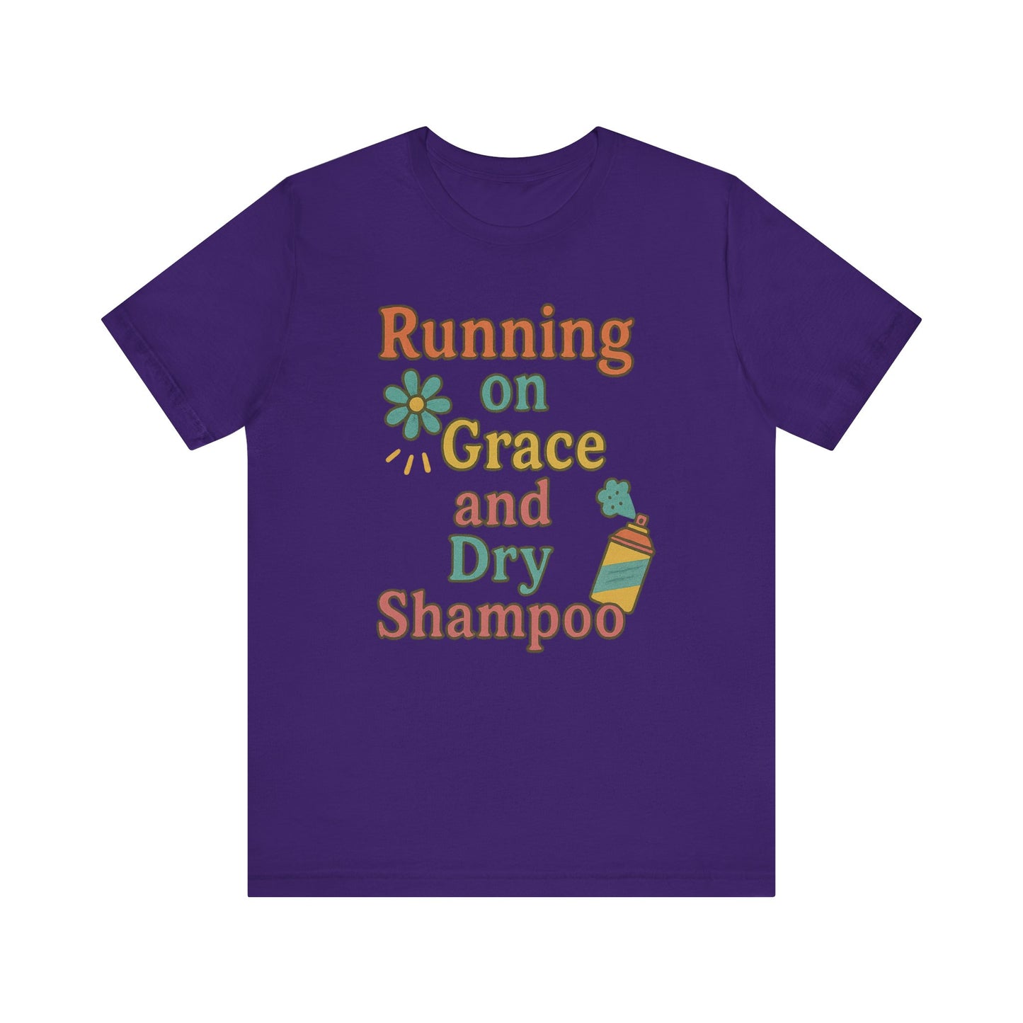 Running on Grace and Dry Shampoo Tee, Funny T-Shirt for Moms, Comfortable Everyday Wear, Gift for Hair Lovers, Trendy Casual Style