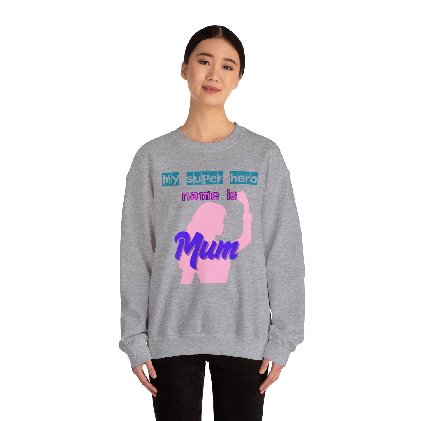 My Super Hero Mum Crewneck Sweatshirt - Ideal Gift for Mother's Day