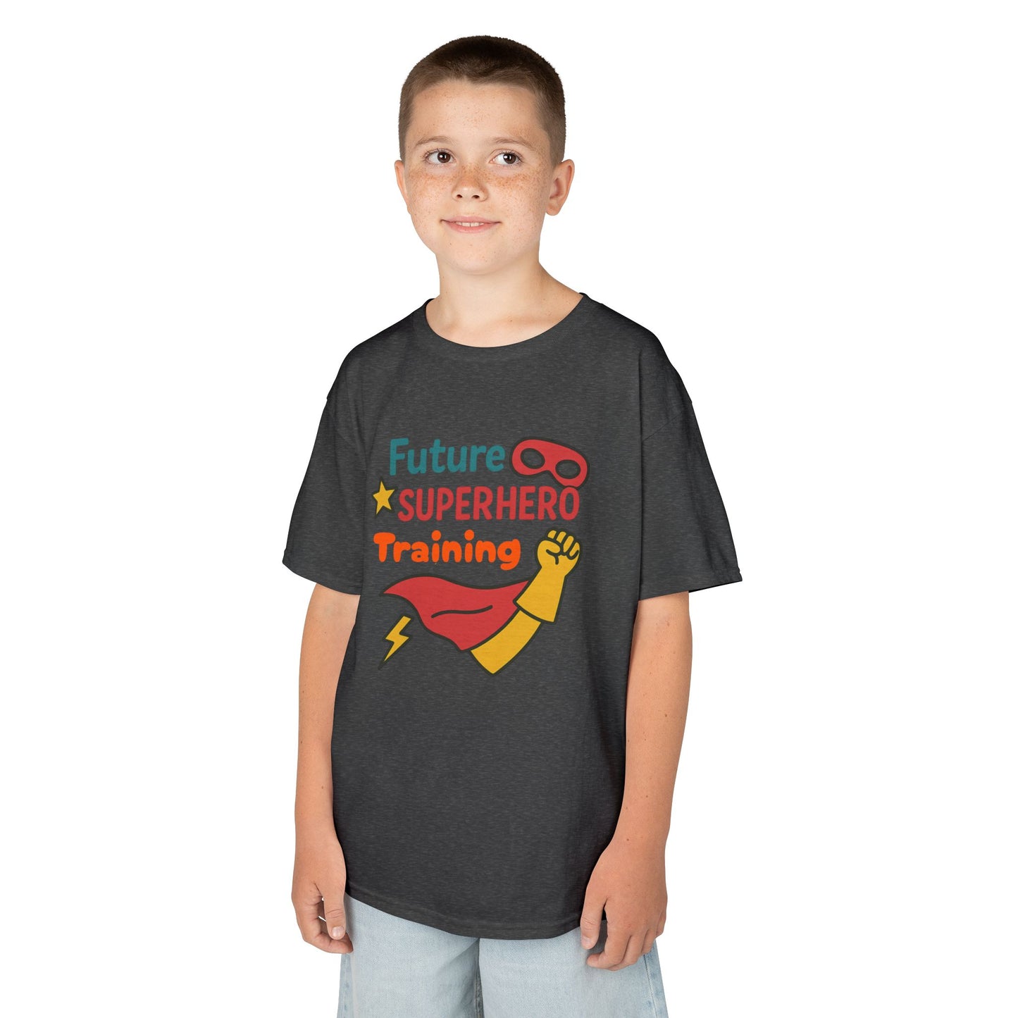Future Superhero Kids Tee, Youth Graphic T-Shirt, Training Shirt for Kids, Fun Birthday Gift, Playful Party Outfit