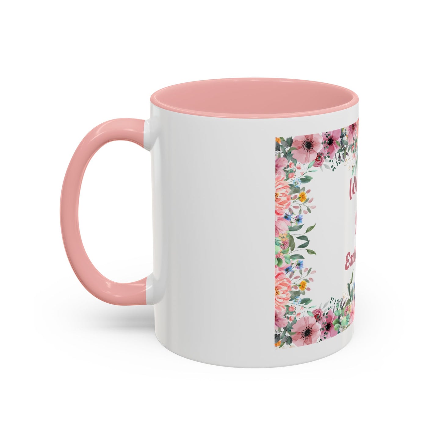 Floral Accent Coffee Mug - "We Love You!" Personalized Gift