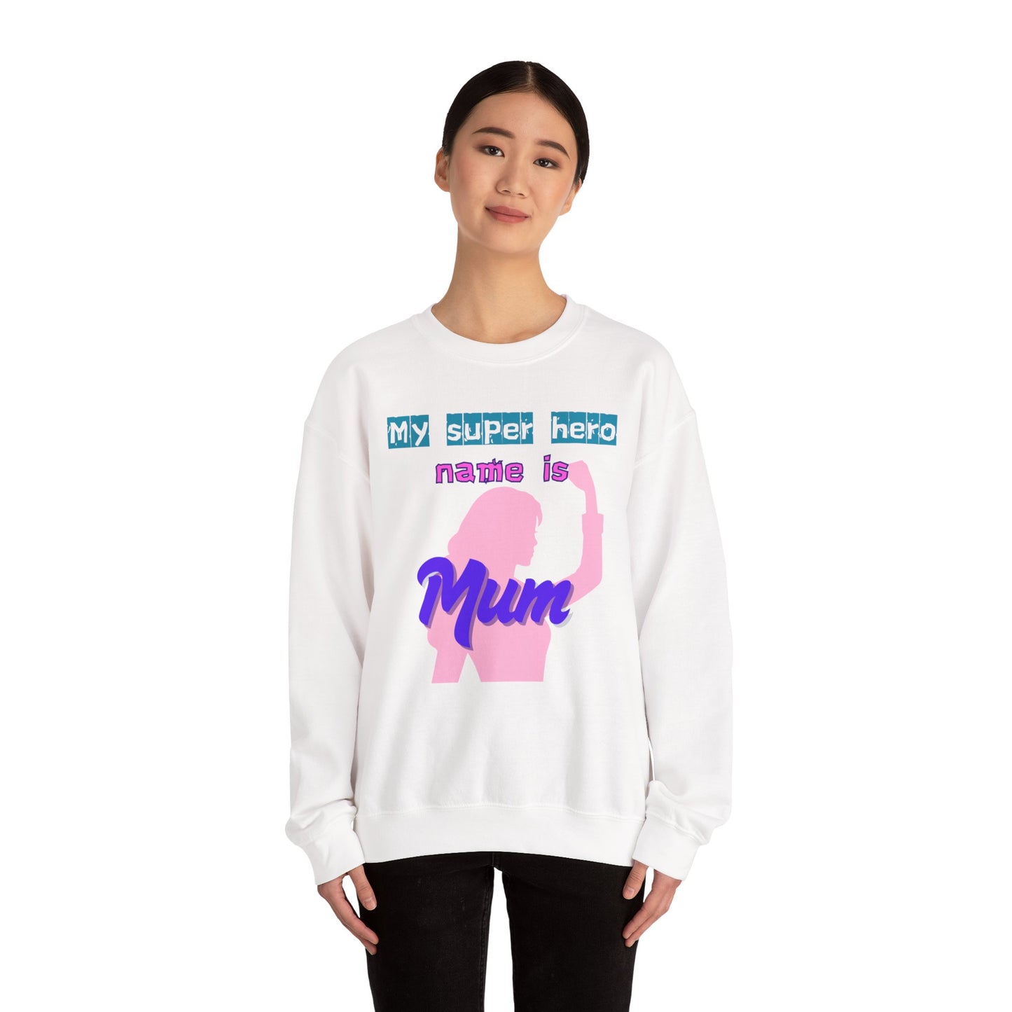My Superhero Mum Sweatshirt, Cozy Unisex Crewneck, Gift for Moms, Mother's Day, Comfortable Everyday Wear