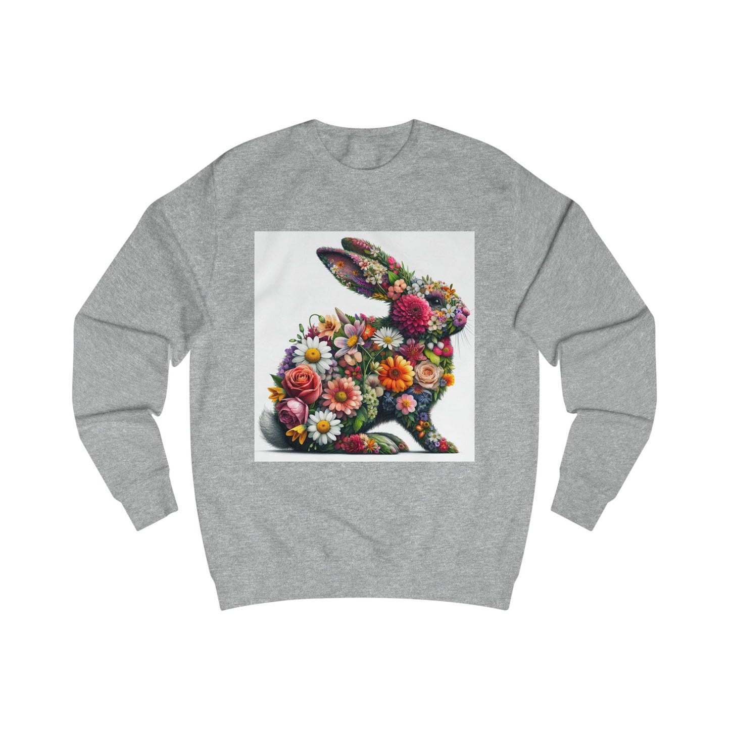 Floral Bunny Unisex Sweatshirt - Cozy Spring Design for Animal Lovers