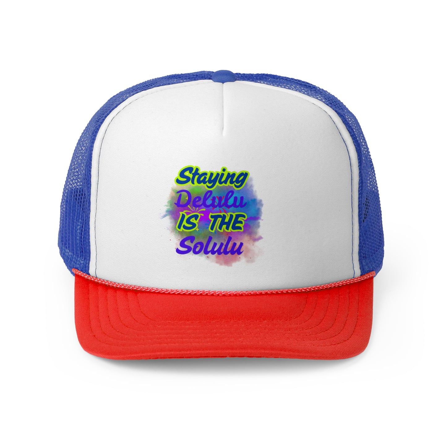 Colorful Staying Delulu Trucker Cap - Fun, Trendy Headwear for Everyday Adventures