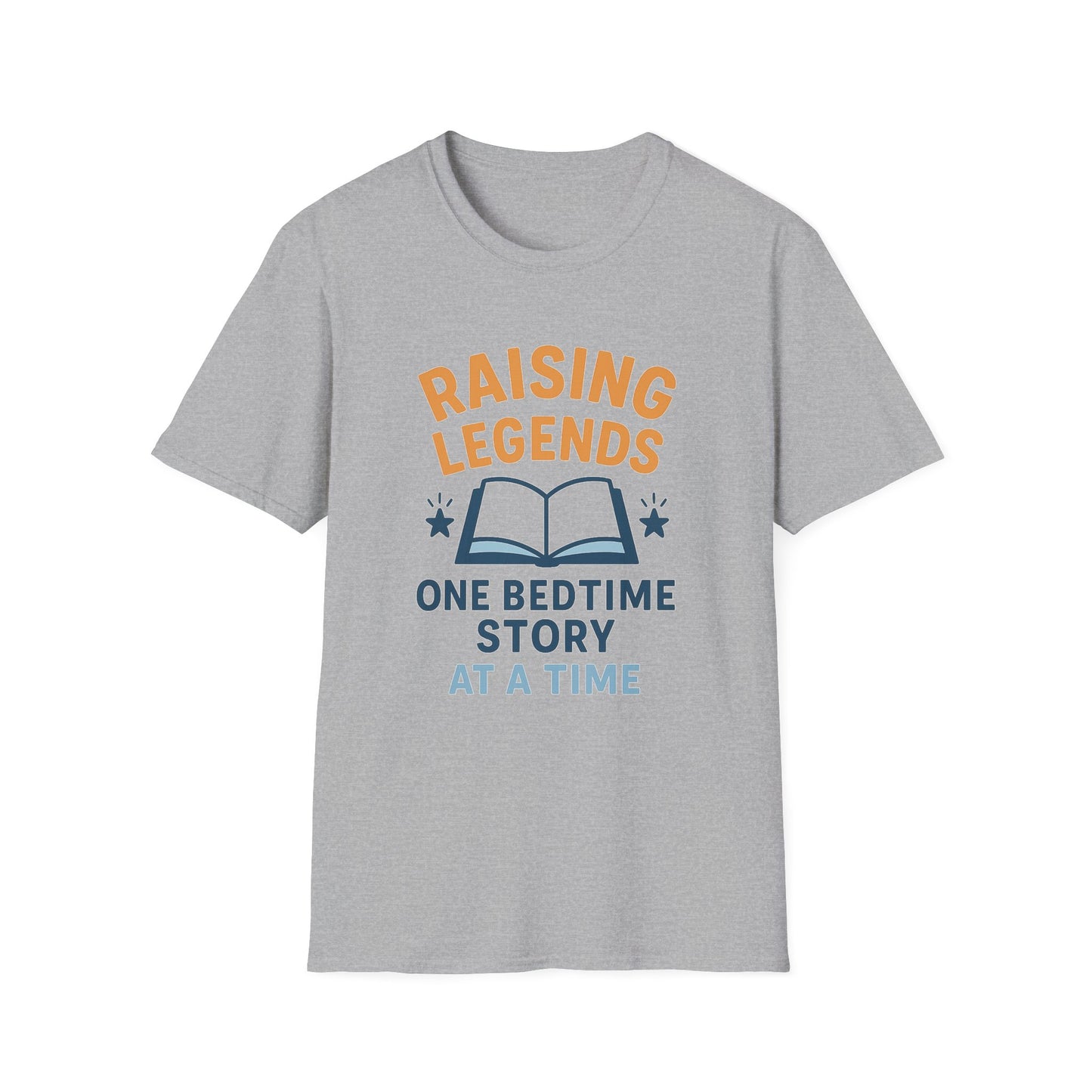 Raising Legends Bedtime Story T-Shirt, Unisex Softstyle Tee for Parents, Gift for Baby Showers, Kids' Birthdays, Cozy Casual Wear