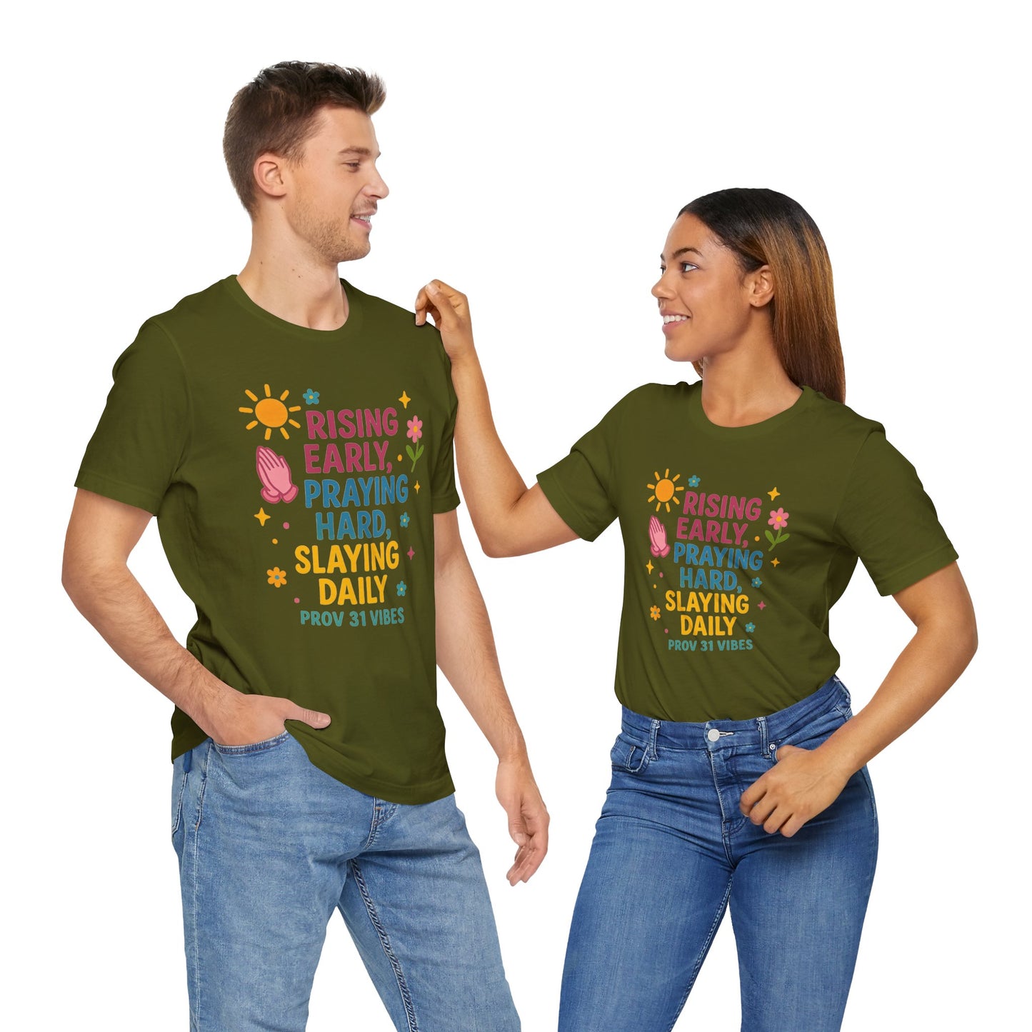 Rising Early Prayer Tee, Inspirational T-Shirt, Faith-Based Apparel, Gift for Her, Daily Motivation Shirt