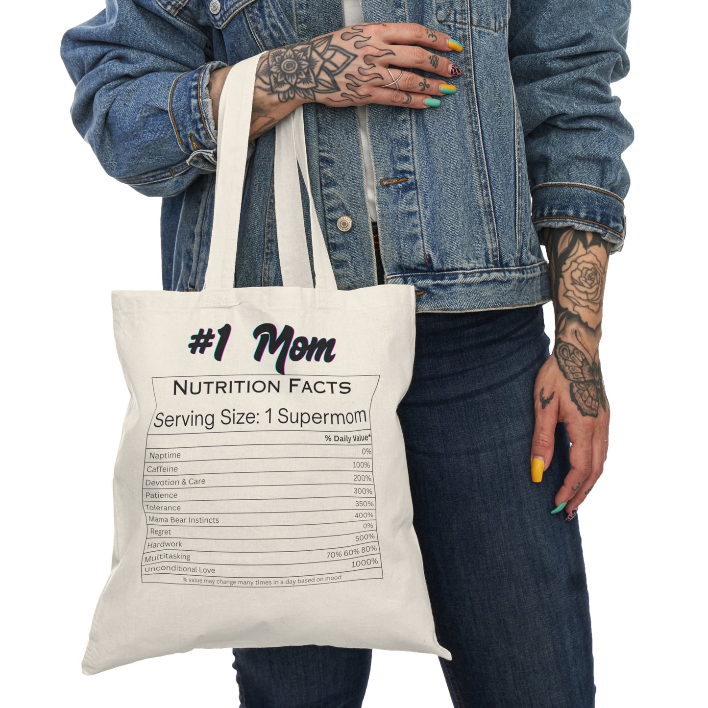 #1 Mom Nutrition Facts Tote Bag - Perfect Gift for Mother's Day & Everyday Use