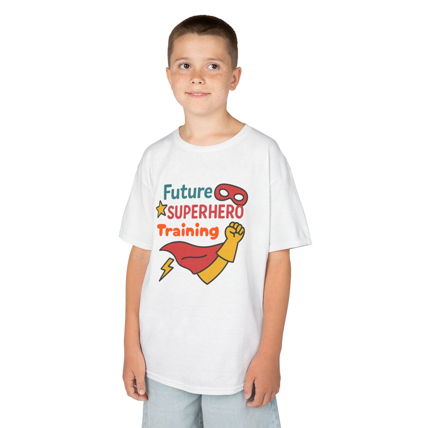 Future Superhero Kids Tee, Youth Graphic T-Shirt, Training Shirt for Kids, Fun Birthday Gift, Playful Party Outfit