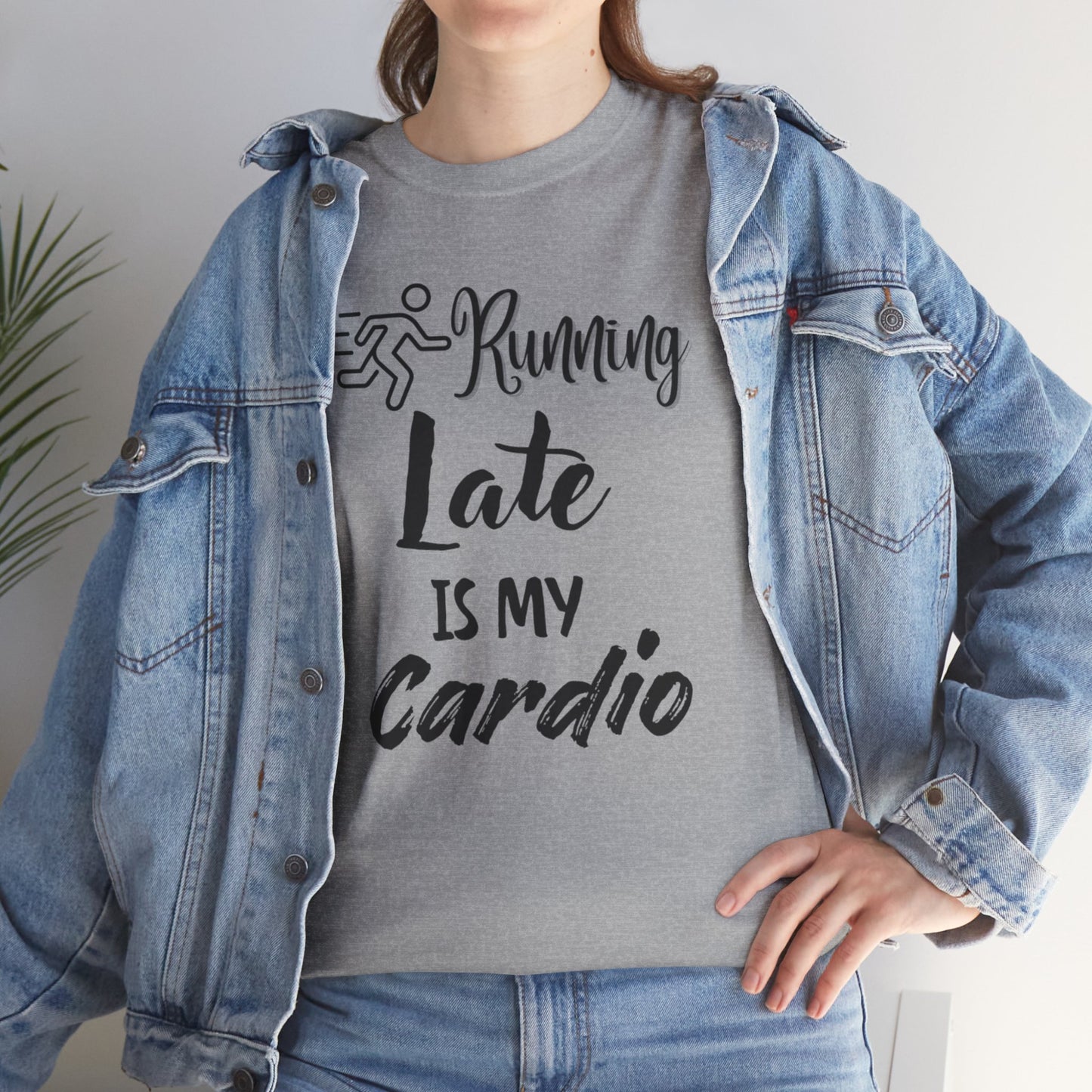 Running Late Is My Cardio Unisex Heavy Cotton Tee -Men