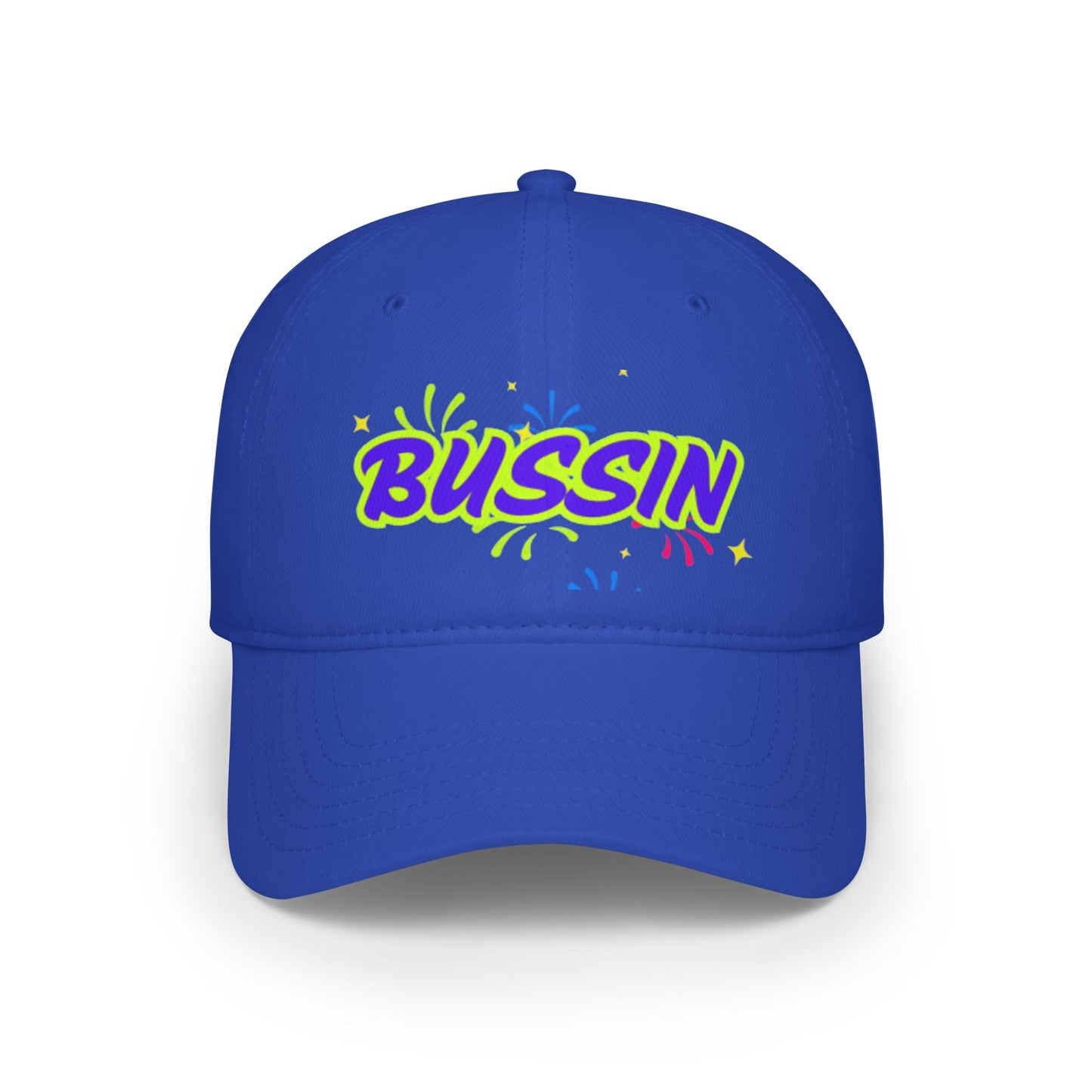 Bussin Low Profile Baseball Cap - Fun Red Cap for Casual Outings & Celebrations