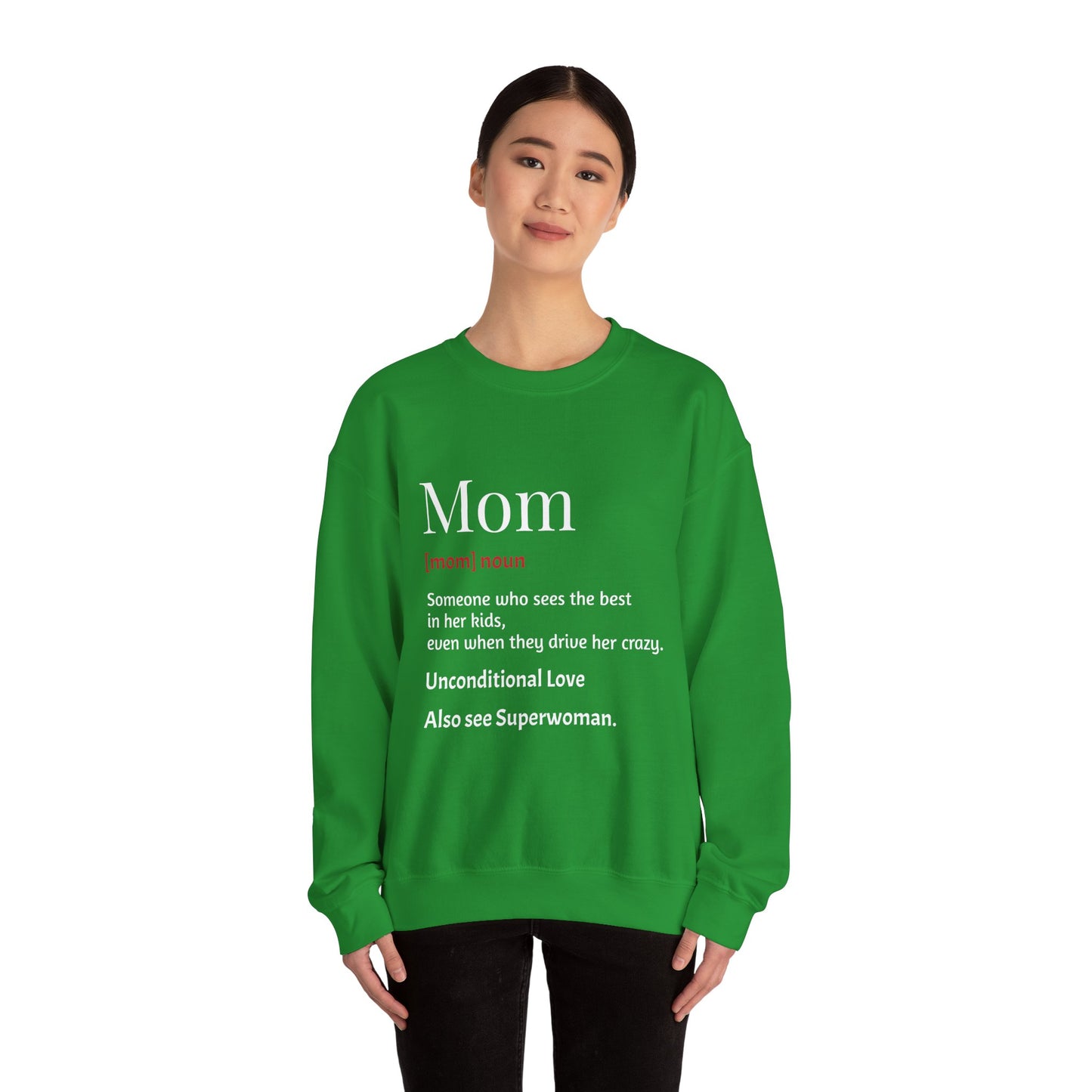 Mom Definition Crewneck Sweatshirt, Gift for Mom, Mother's Day Sweatshirt, Unconditional Love Apparel, Cozy Gift for Moms