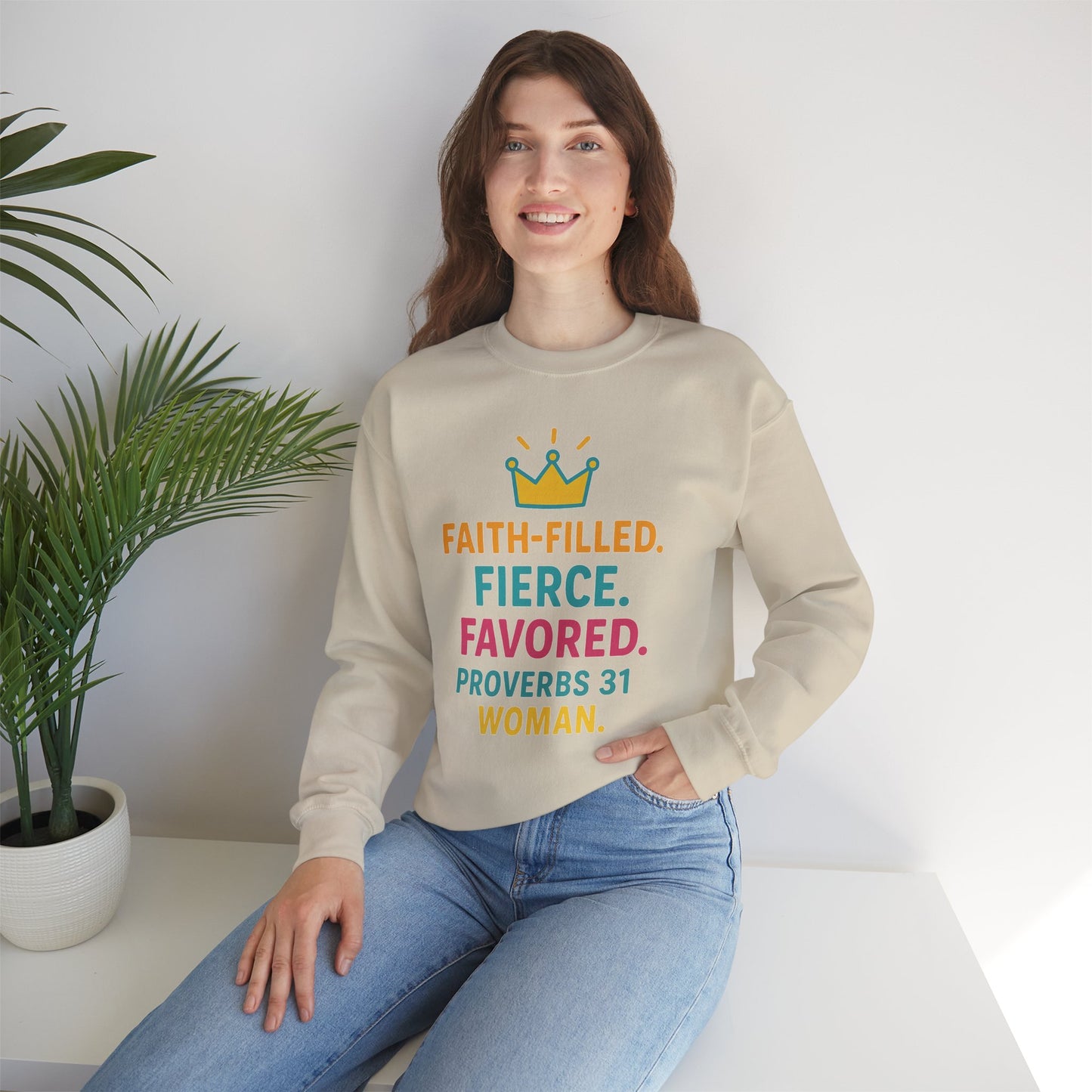 Faith-Filled Proverbs 31 Woman Sweatshirt, Inspirational Crewneck, Motivational Apparel, Christian Gift, Faith-Based Clothing