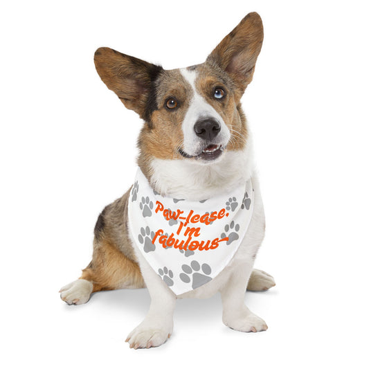 Paw-lease I'm Fabulous Pet Bandana Collar - Stylish Dog Accessory for Fashionable Pets