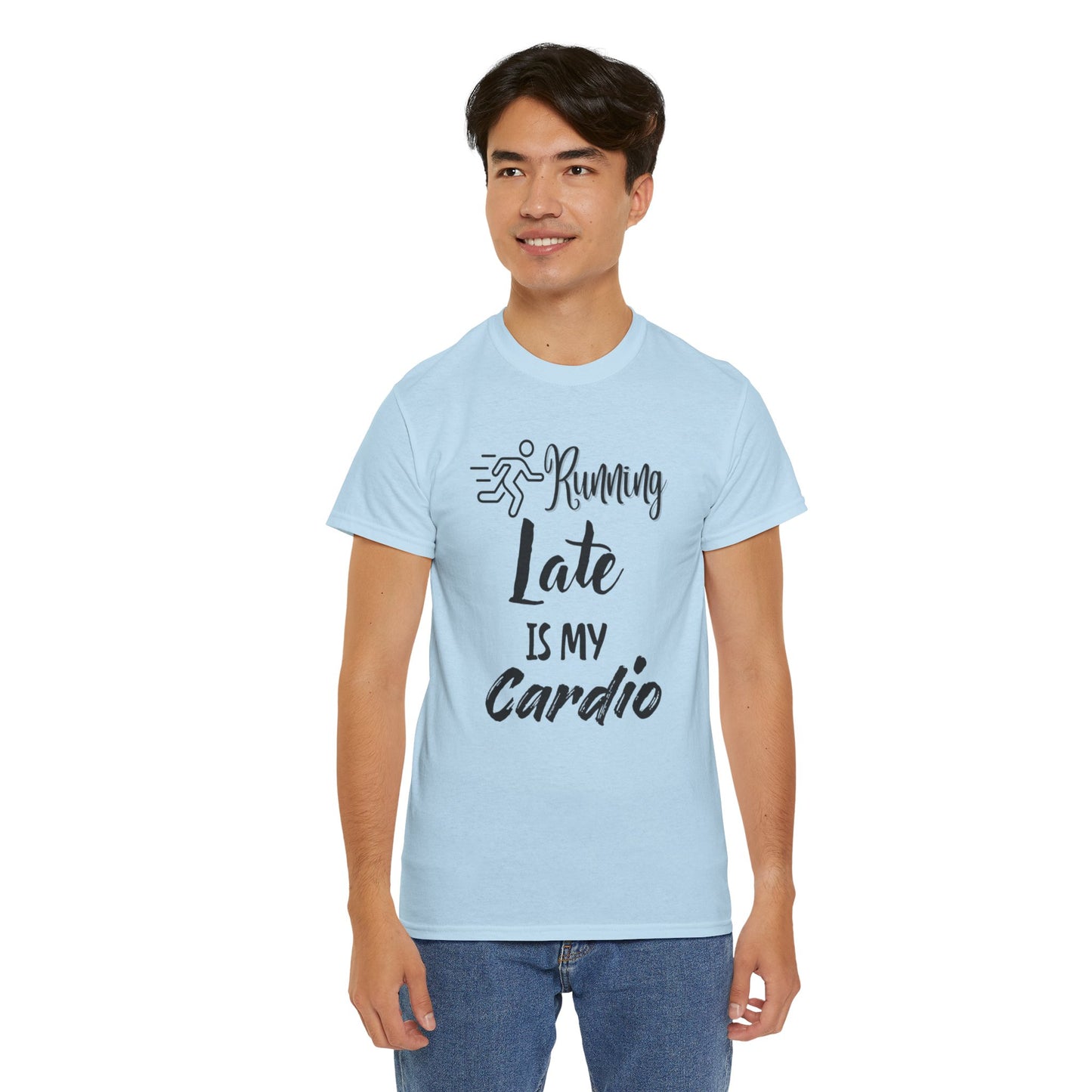 Running Late Is My Cardio Unisex Heavy Cotton Tee -Men