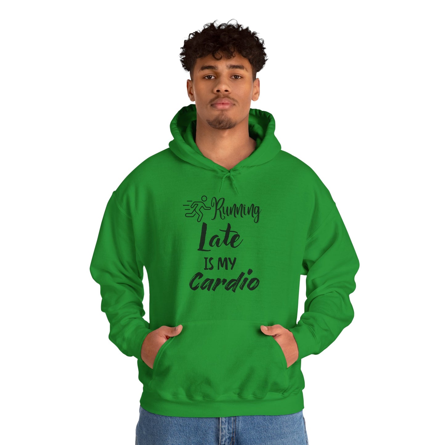 Running Late is My Cardio Hoodie - Unisex Heavy Blend Sweatshirt for Fitness Lovers