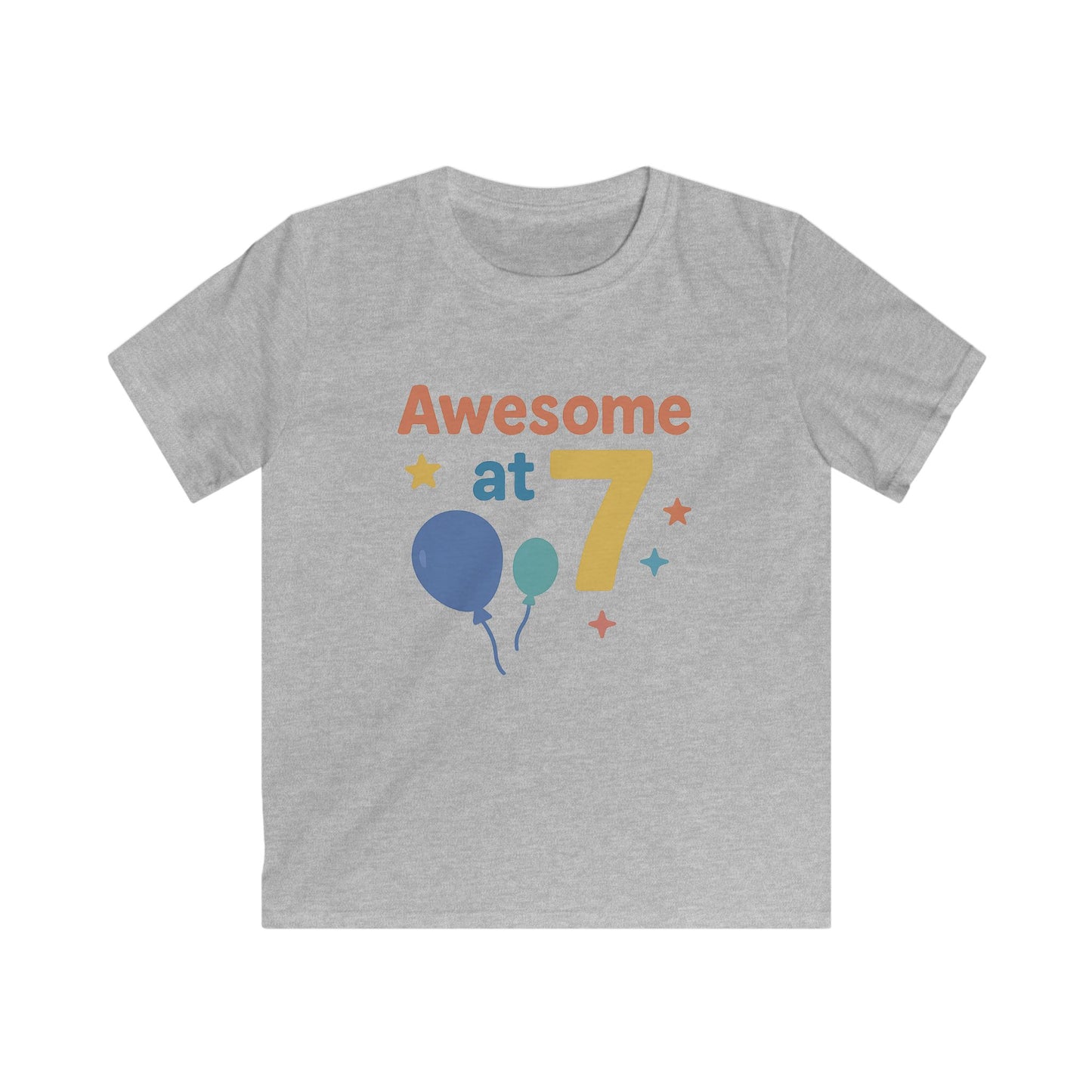 Kids Birthday T-Shirt, Awesome at 7 Tee, Birthday Celebration Shirt, Gift for Kids, Fun Casual Wear