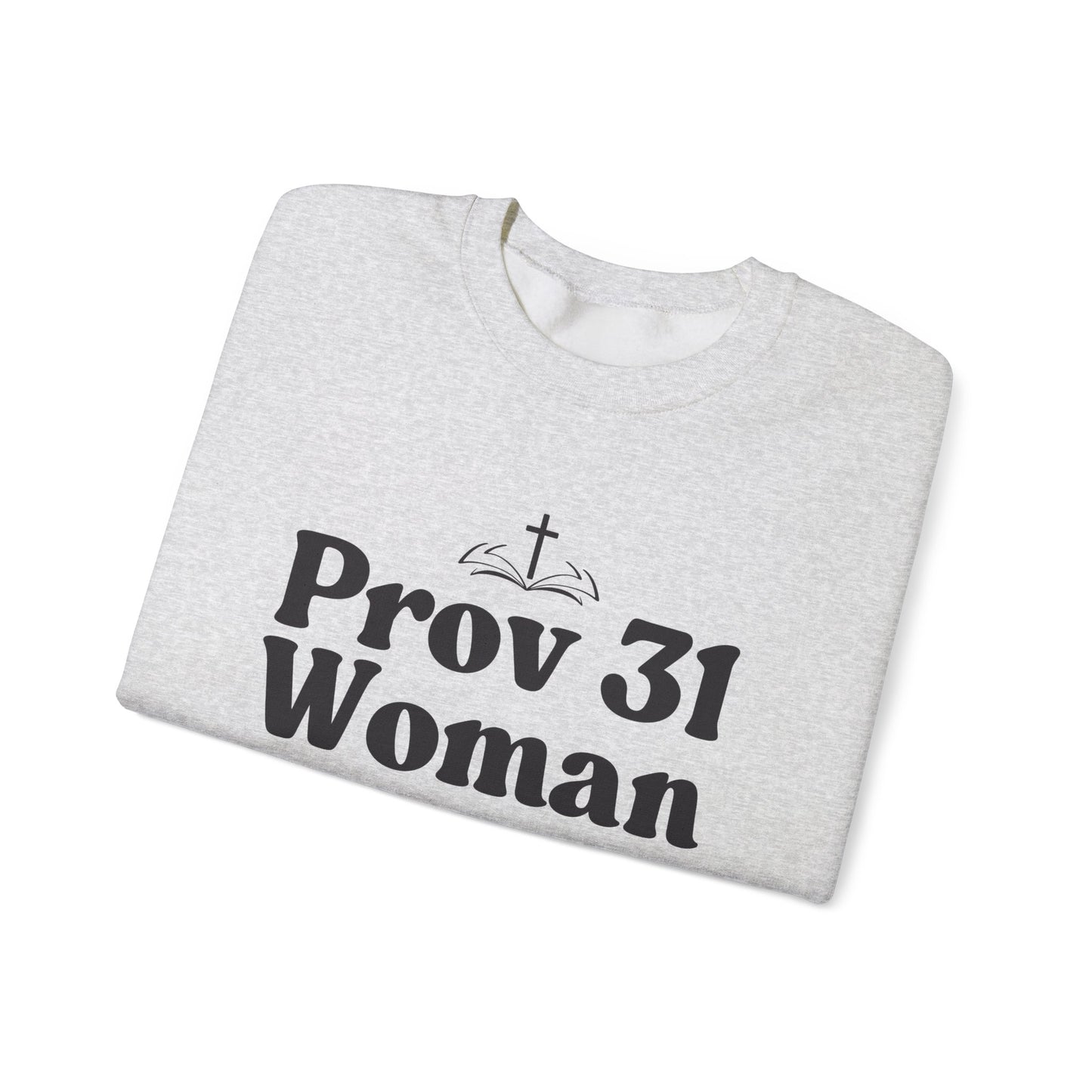 Faith-Inspired Unisex Crewneck Sweatshirt, Prov 31 Woman Gift, Cozy Apparel, Christian Fashion, Spirituality, Everyday Wear