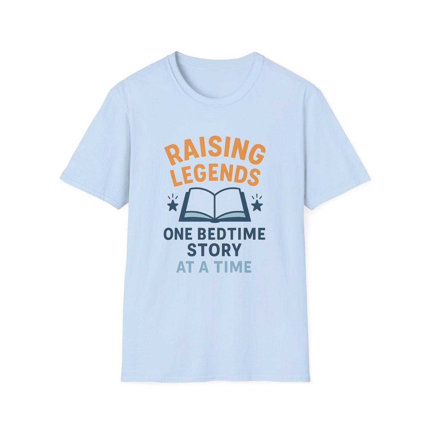 Raising Legends Bedtime Story T-Shirt, Unisex Softstyle Tee for Parents, Gift for Baby Showers, Kids' Birthdays, Cozy Casual Wear