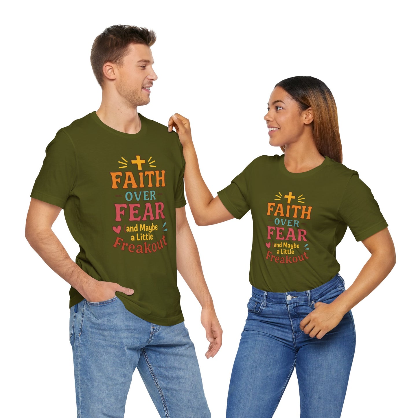 Faith Over Fear Inspirational T-Shirt, Christian tee, Motivational Shirt, Gift for Believers, Spiritual Apparel