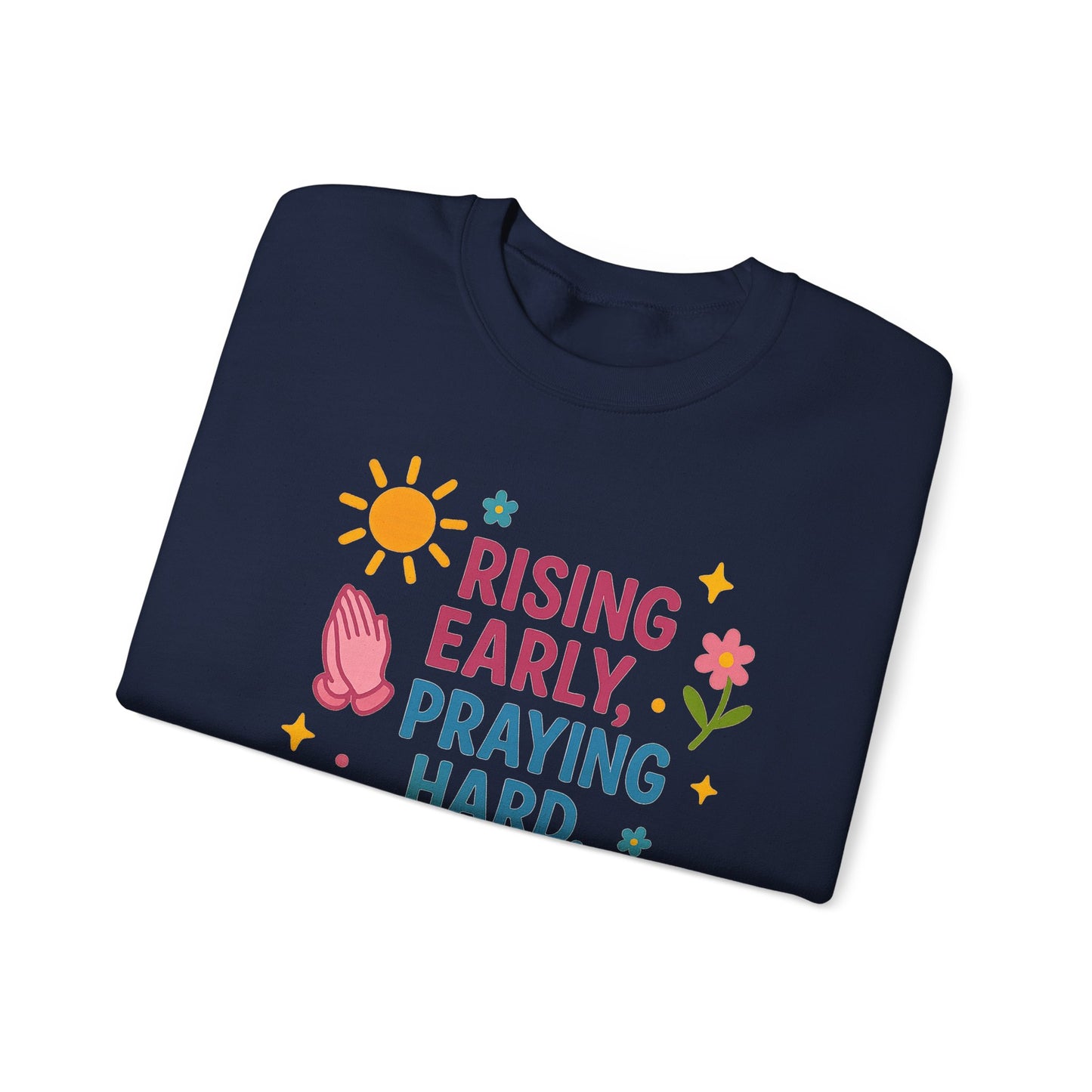 Risen & Slayin' Sweatshirt - Cozy Spiritual Gift for Her, Motivational Crewneck, Daily Inspiration Apparel, Church Outfit, Cute Casual Wear
