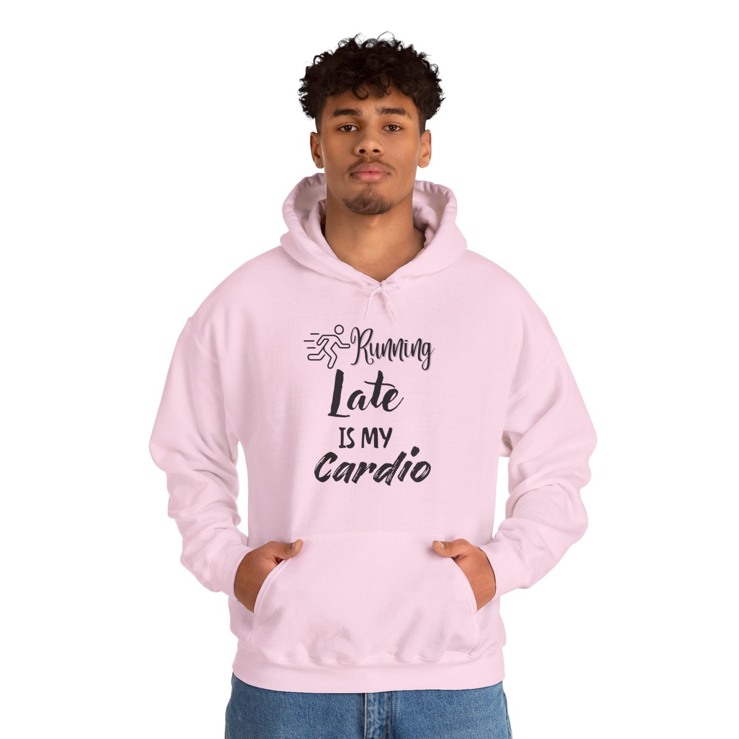 Running Late is My Cardio Hoodie - Unisex Heavy Blend Sweatshirt for Fitness Lovers