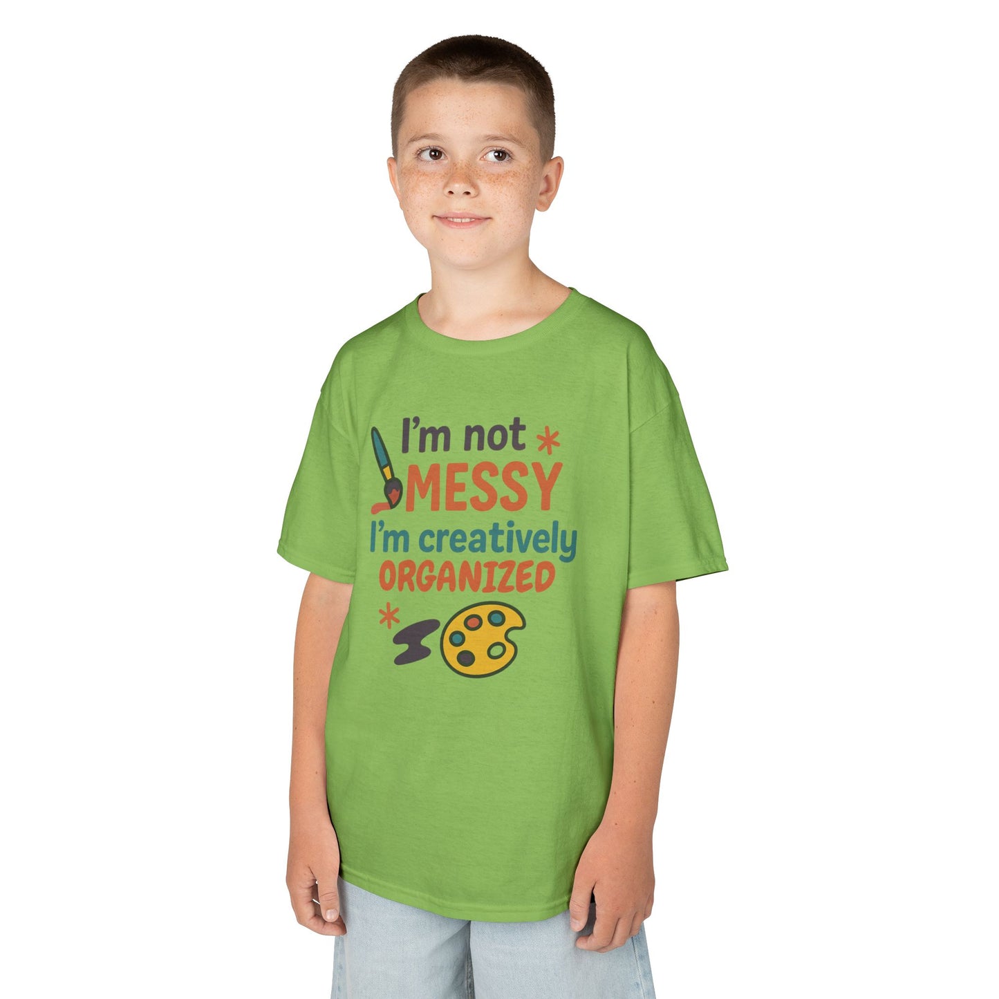 Creative Kids Tee - I'm Not Messy I'm Creatively Organized, Fun Gift for Artsy Kids, Birthday, Art Lovers, Playful Kids, Creative Apparel