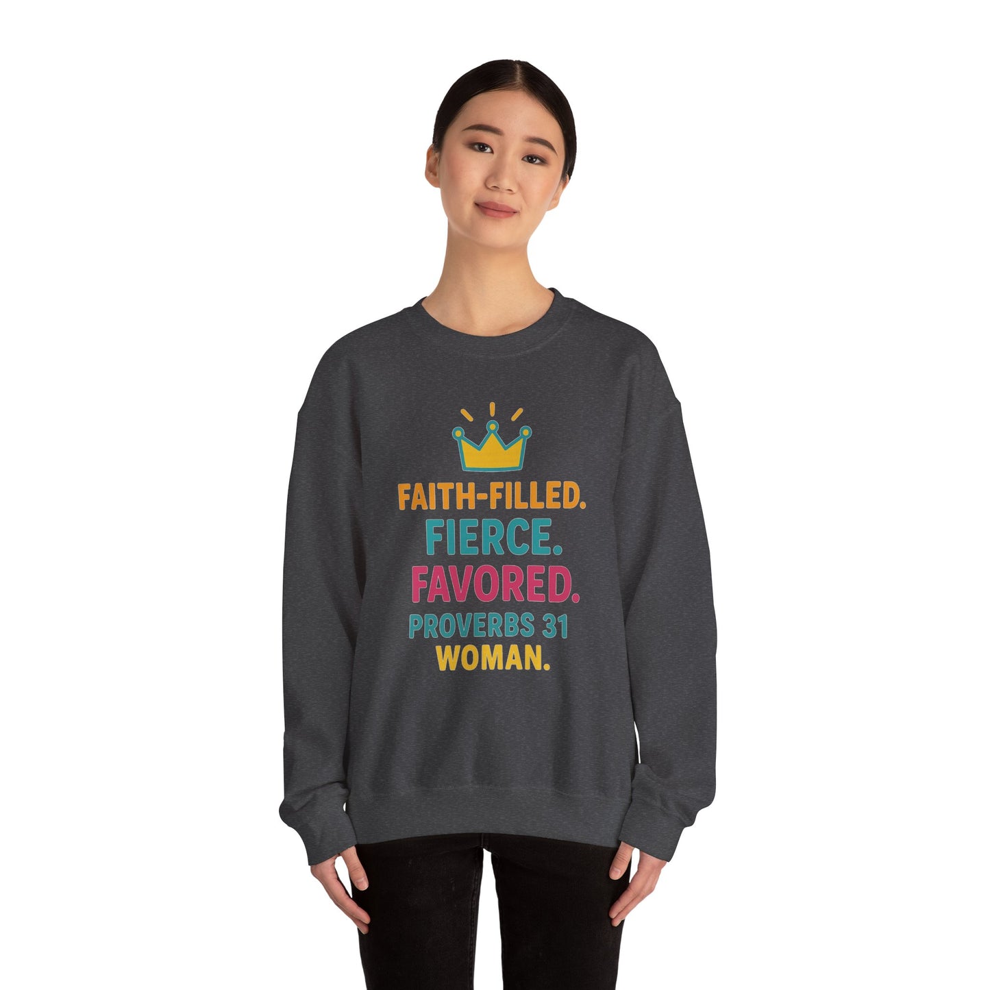 Faith-Filled Proverbs 31 Woman Sweatshirt, Inspirational Crewneck, Motivational Apparel, Christian Gift, Faith-Based Clothing
