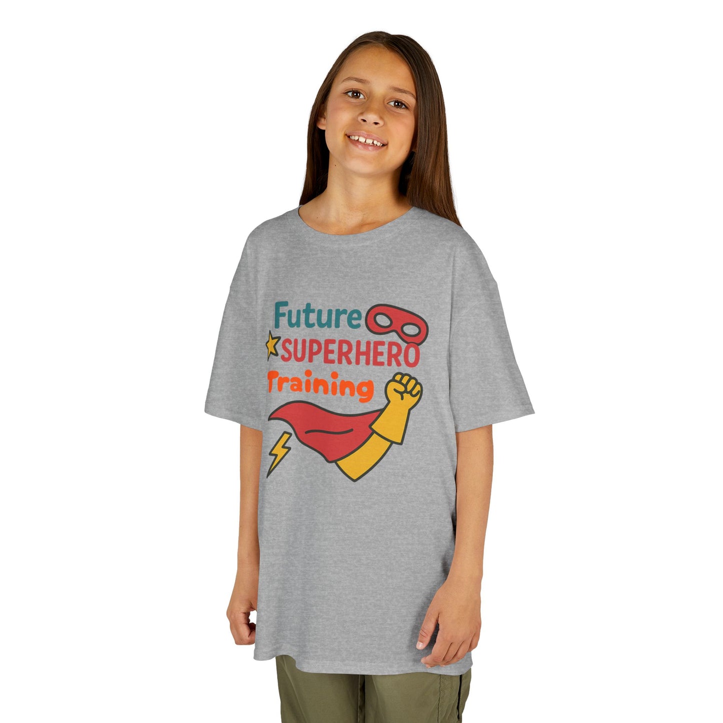 Future Superhero Kids Tee, Youth Graphic T-Shirt, Training Shirt for Kids, Fun Birthday Gift, Playful Party Outfit