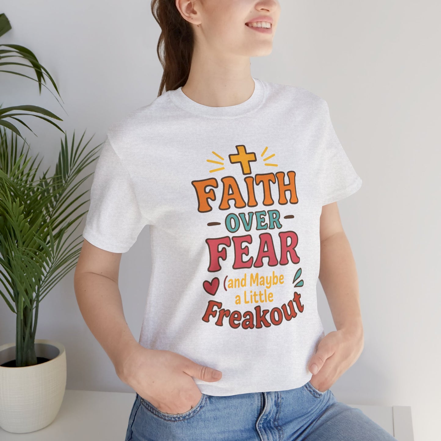 Faith Over Fear Inspirational T-Shirt, Christian tee, Motivational Shirt, Gift for Believers, Spiritual Apparel
