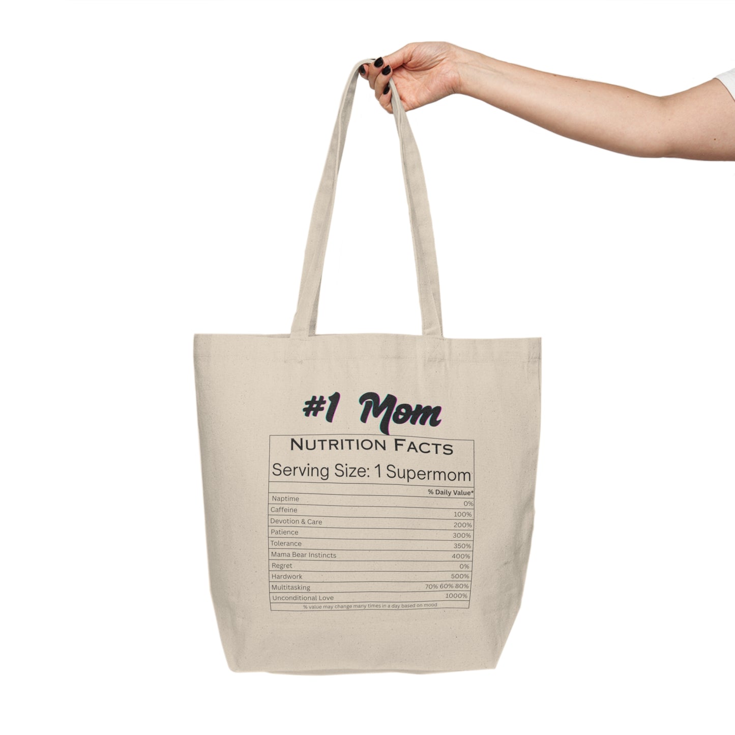 #1 Mom Canvas Shopping Tote - Perfect Gift for Mother's Day and Everyday Use