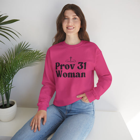 Faith-Inspired Unisex Crewneck Sweatshirt, Prov 31 Woman Gift, Cozy Apparel, Christian Fashion, Spirituality, Everyday Wear