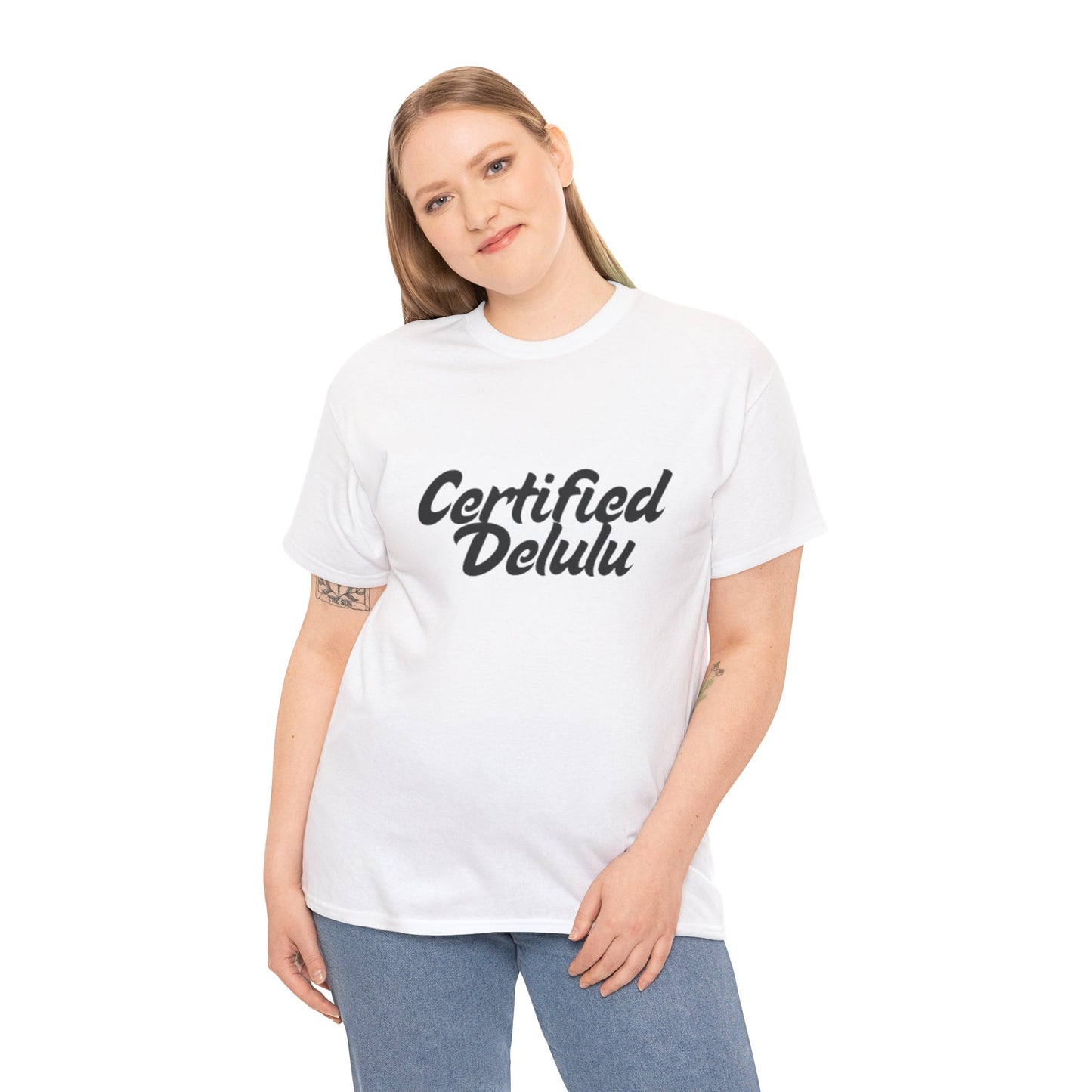 Certified Delulu Unisex Heavy Cotton Tee - Casual Shirt for Trendsetters