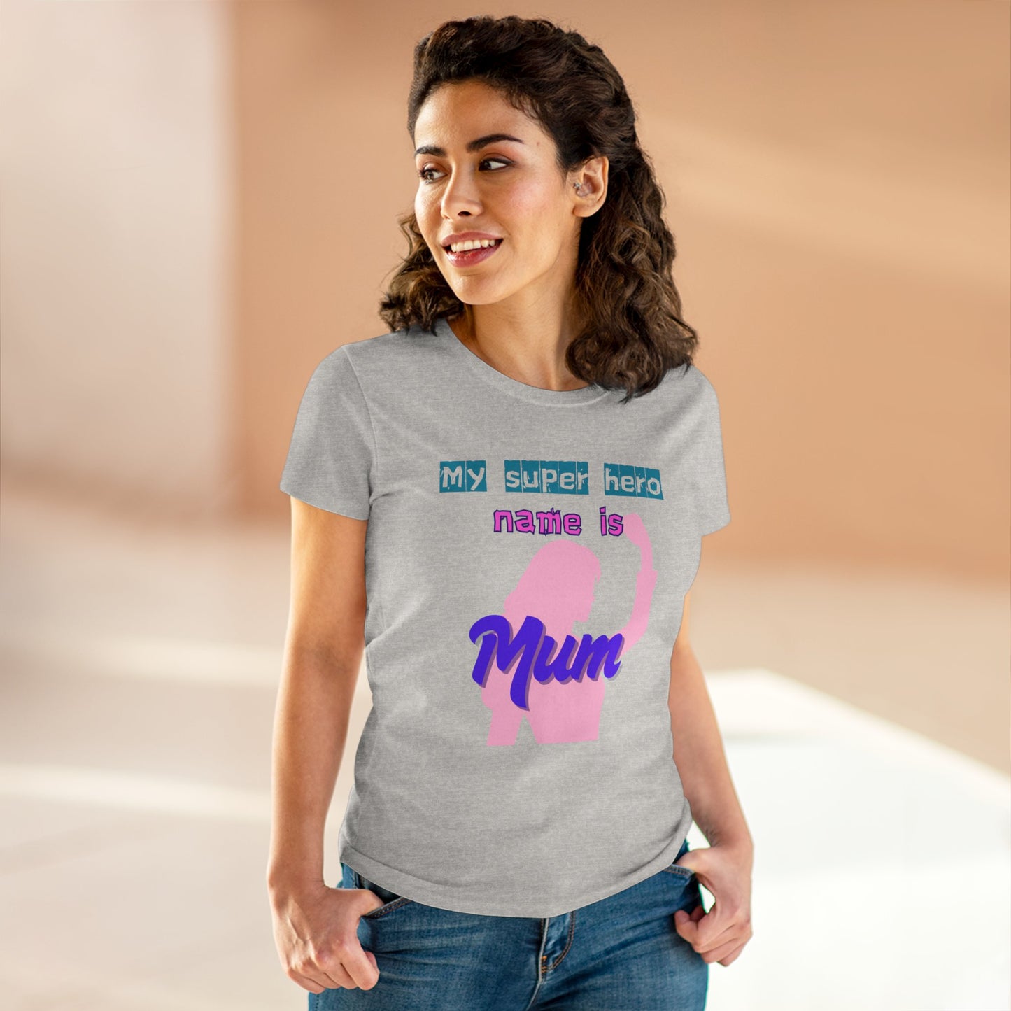 Super Mom Women's Midweight Cotton Tee - Fun Mother's Day Gift