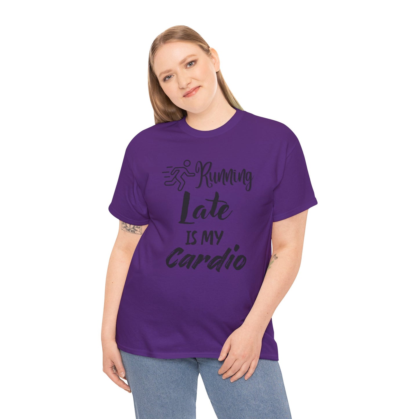 Running Late Is My Cardio Unisex Heavy Cotton Tee