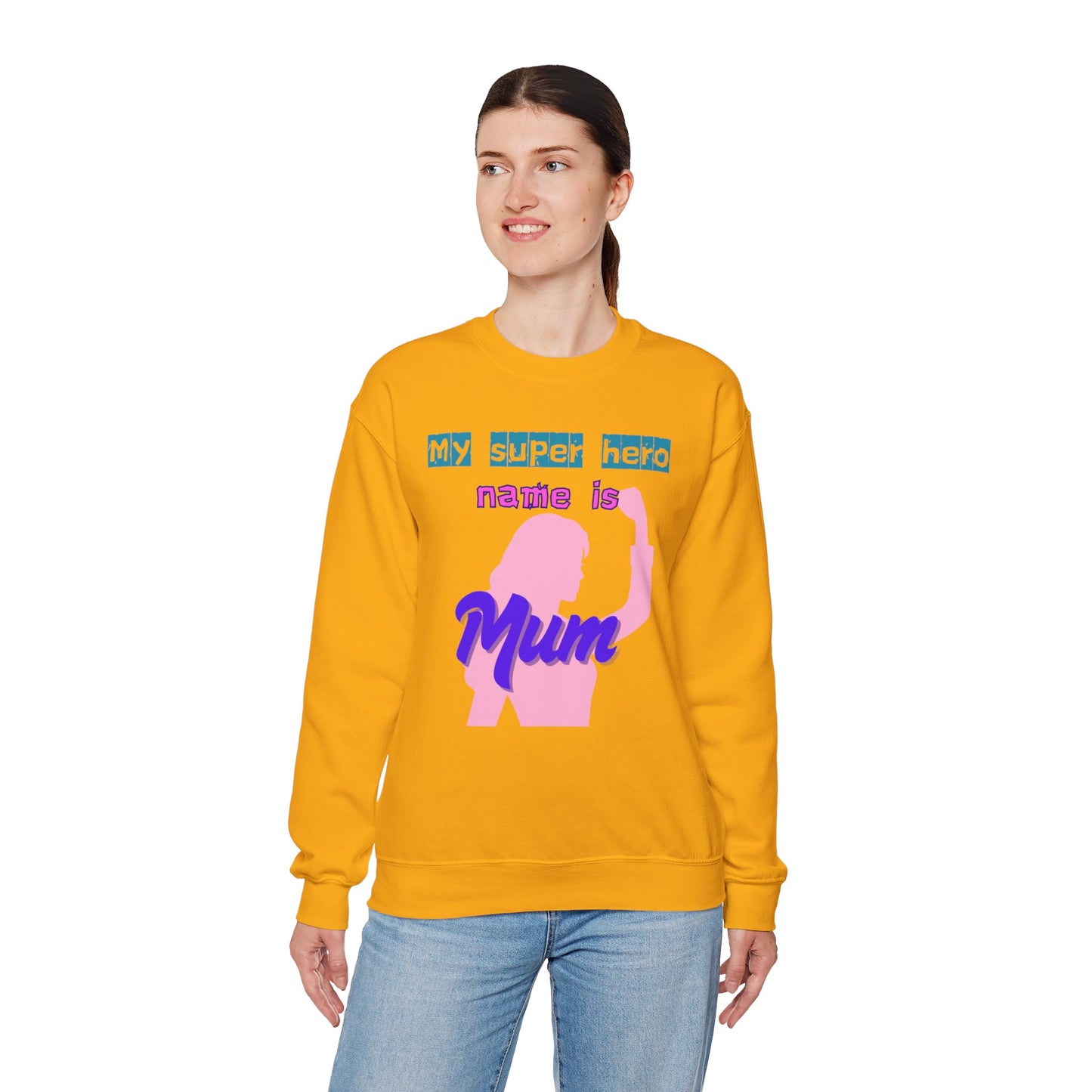 My Superhero Mum Sweatshirt, Cozy Unisex Crewneck, Gift for Moms, Mother's Day, Comfortable Everyday Wear