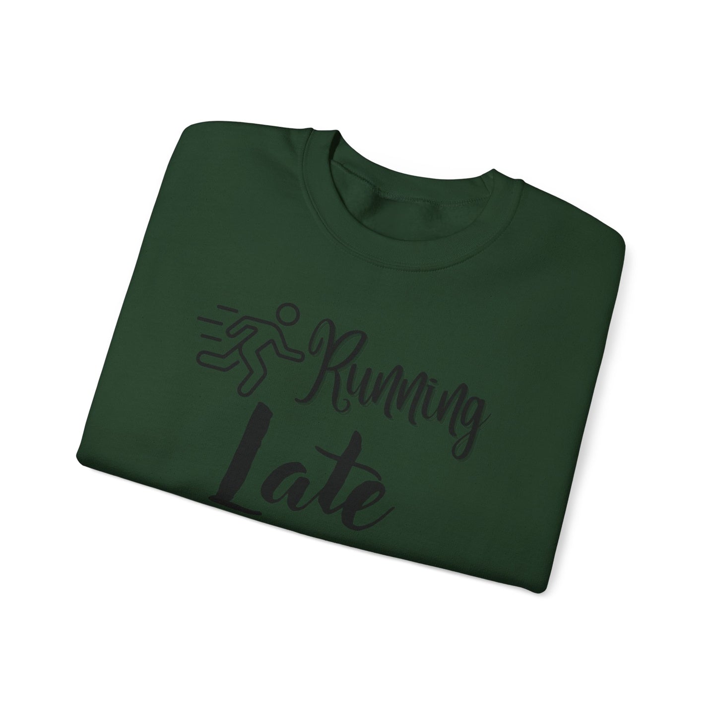Running Late Is My Cardio Unisex Crewneck Sweatshirt - Cozy Activewear for Fitness Enthusiasts