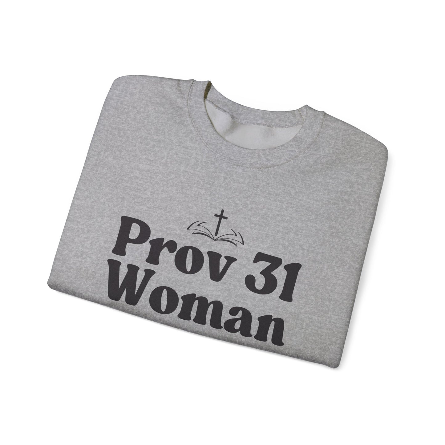 Faith-Inspired Unisex Crewneck Sweatshirt, Prov 31 Woman Gift, Cozy Apparel, Christian Fashion, Spirituality, Everyday Wear