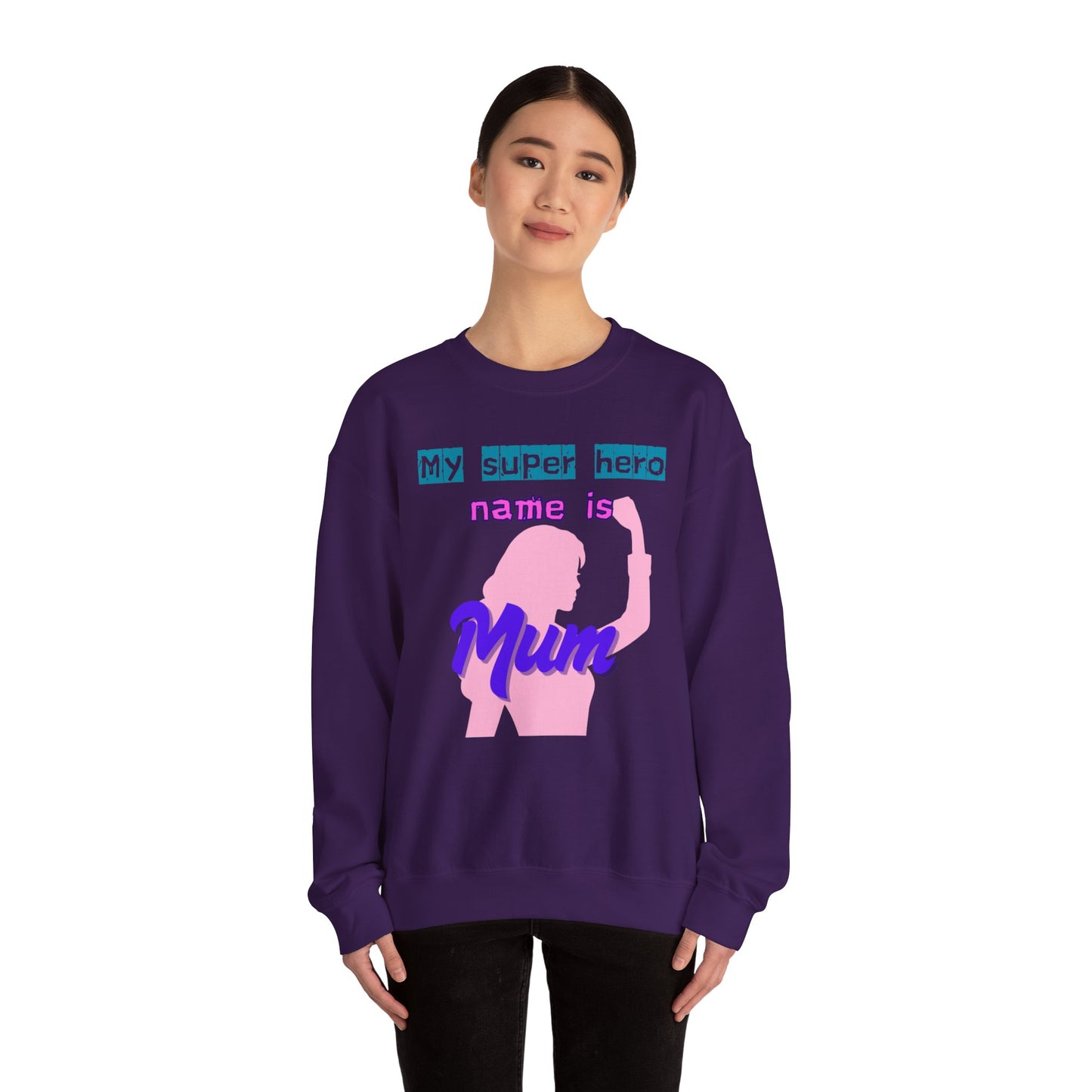My Superhero Mum Sweatshirt, Cozy Unisex Crewneck, Gift for Moms, Mother's Day, Comfortable Everyday Wear