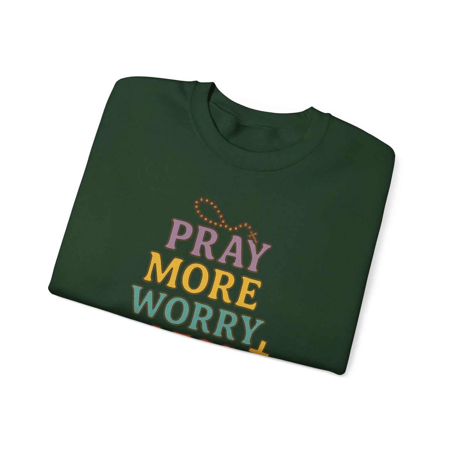 Faith-Inspired Crewneck Sweatshirt - Pray More Worry Less, Cozy Gift for Family, Religious Apparel, Inspirational Sweatshirt, Perfect [...]