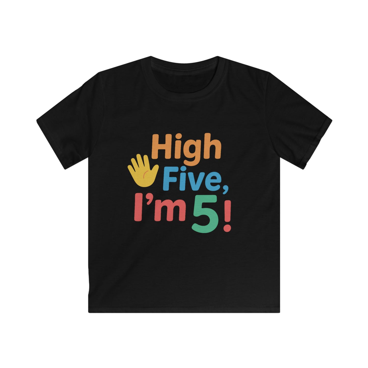 High Five Kids Tee, Birthday Shirt, Children's T-Shirt, Fun Kids Clothing, Playful Tee for Kids, Gift for 5-Year-Old