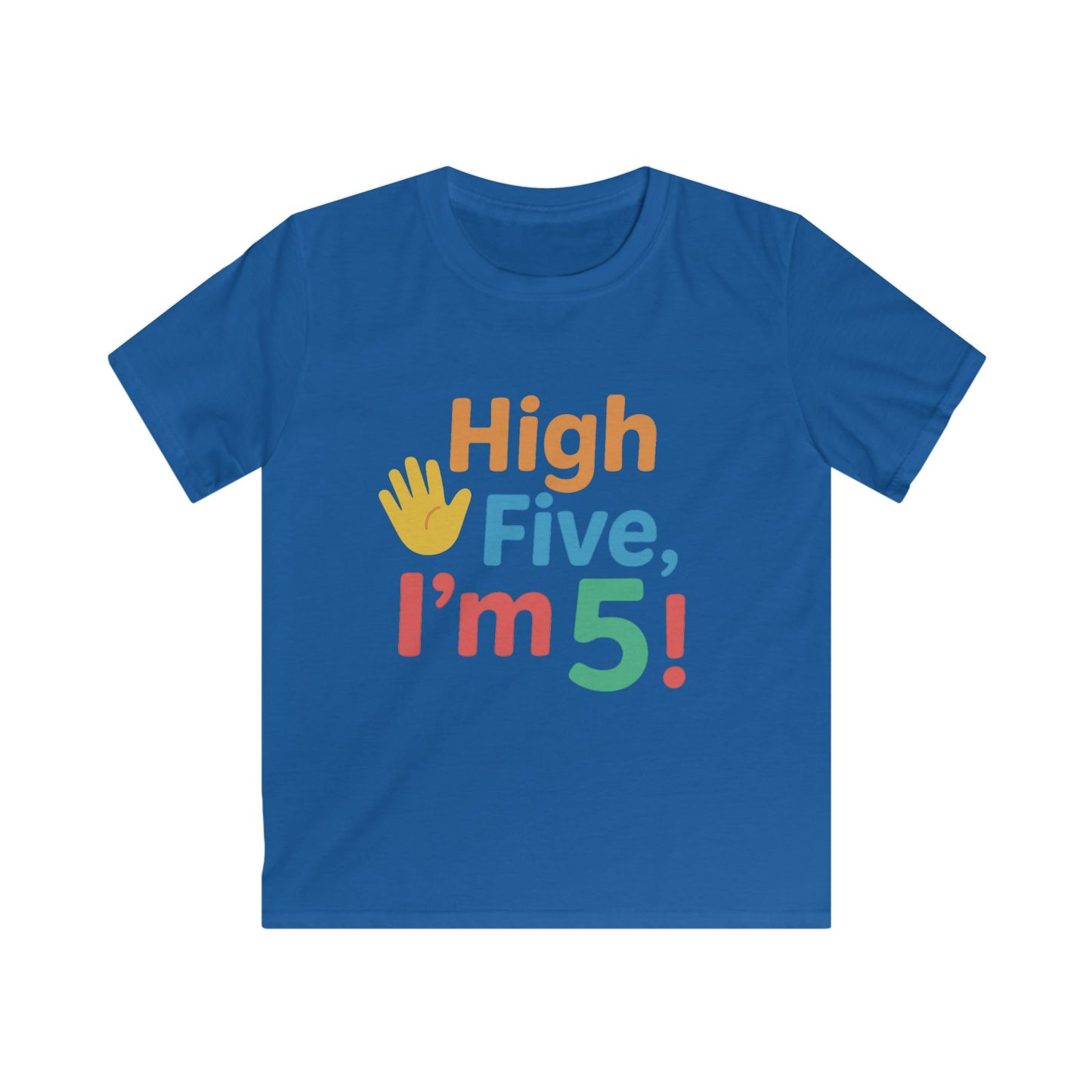 High Five Kids Tee, Birthday Shirt, Children's T-Shirt, Fun Kids Clothing, Playful Tee for Kids, Gift for 5-Year-Old
