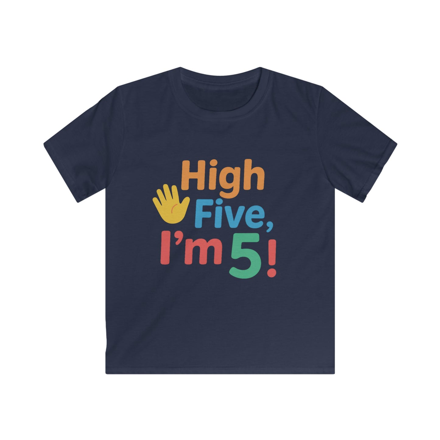 High Five Kids Tee, Birthday Shirt, Children's T-Shirt, Fun Kids Clothing, Playful Tee for Kids, Gift for 5-Year-Old