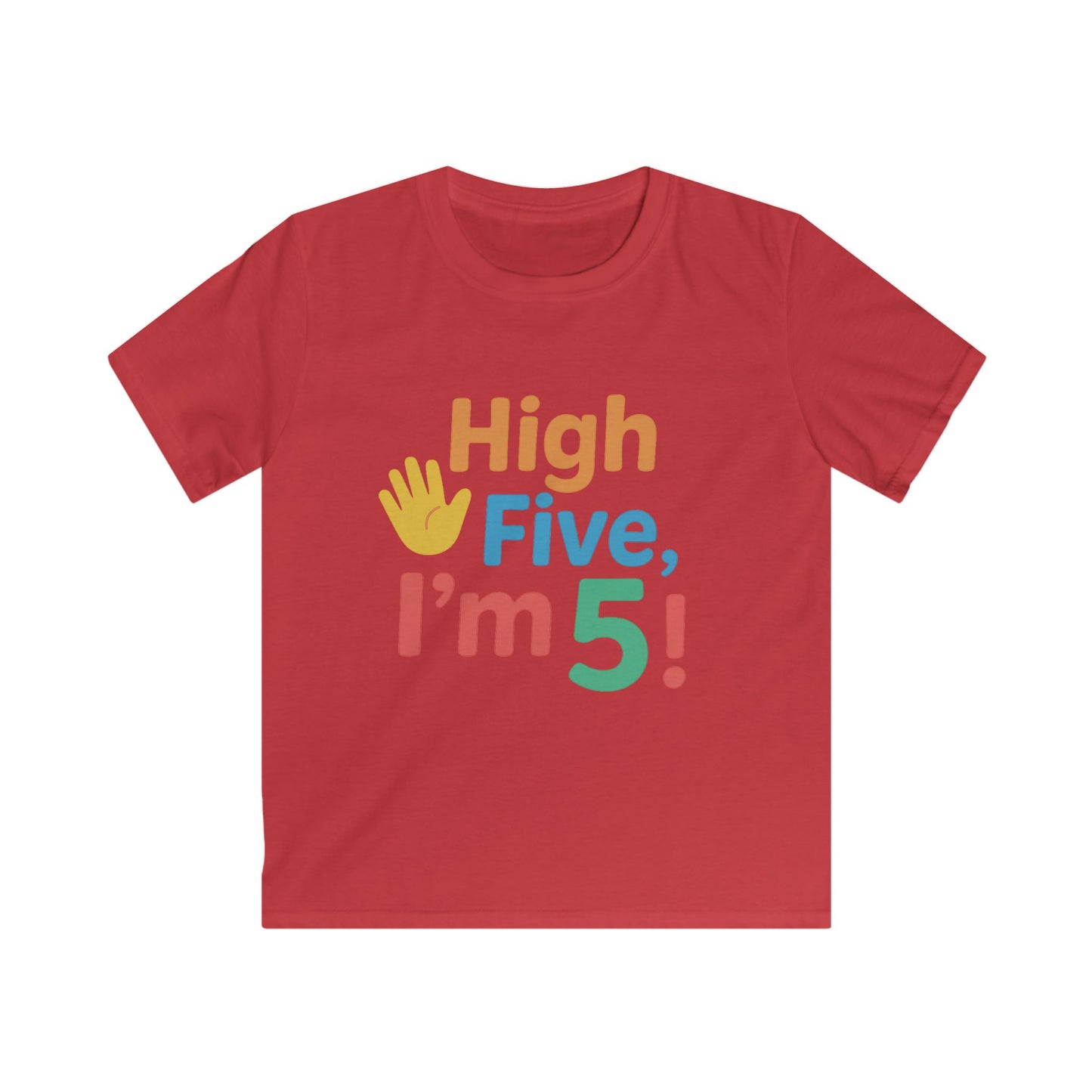 High Five Kids Tee, Birthday Shirt, Children's T-Shirt, Fun Kids Clothing, Playful Tee for Kids, Gift for 5-Year-Old